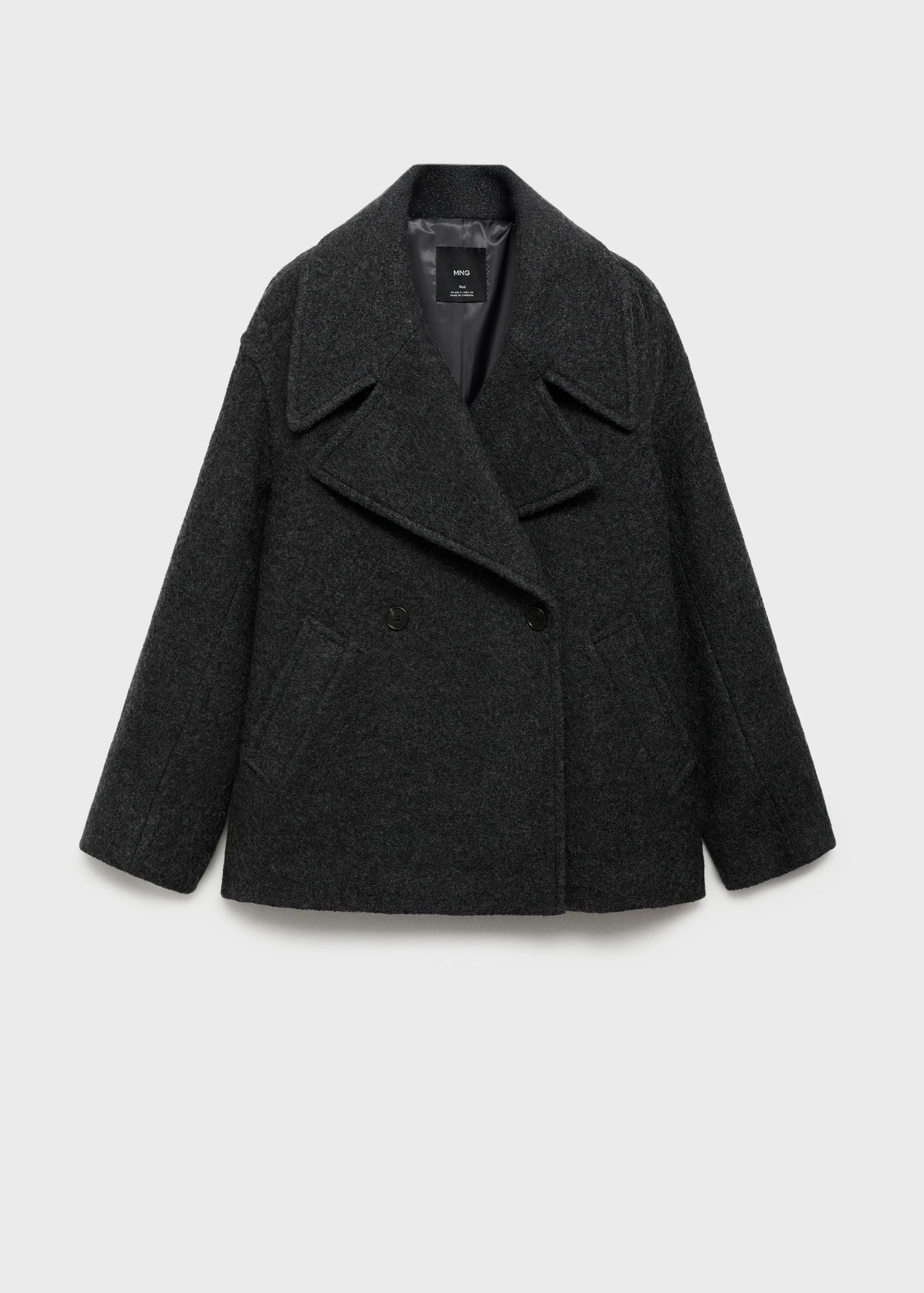 Oversized Wool Coat With Maxi Lapels