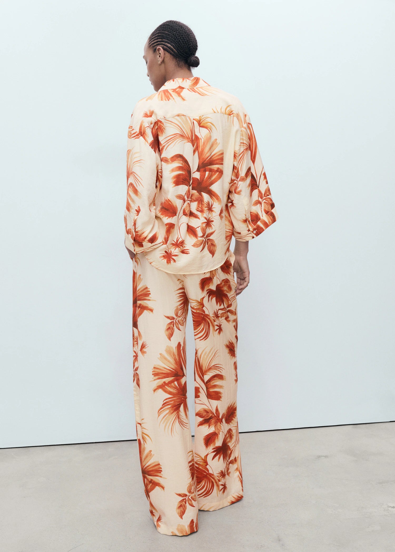 Palm Tree Shirt With Three Quarter Sleeves