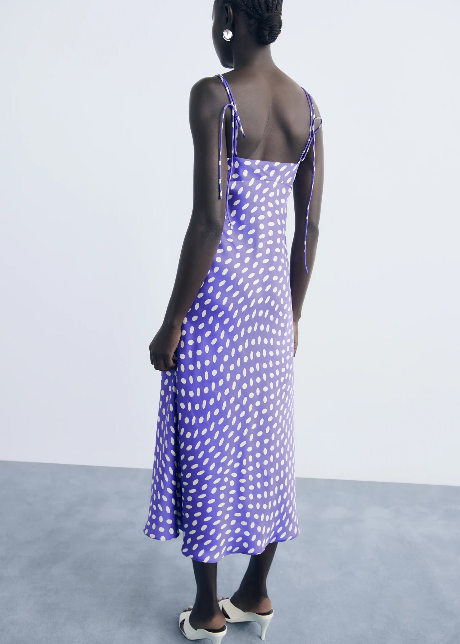 Polka Dot Satin Finish Dress