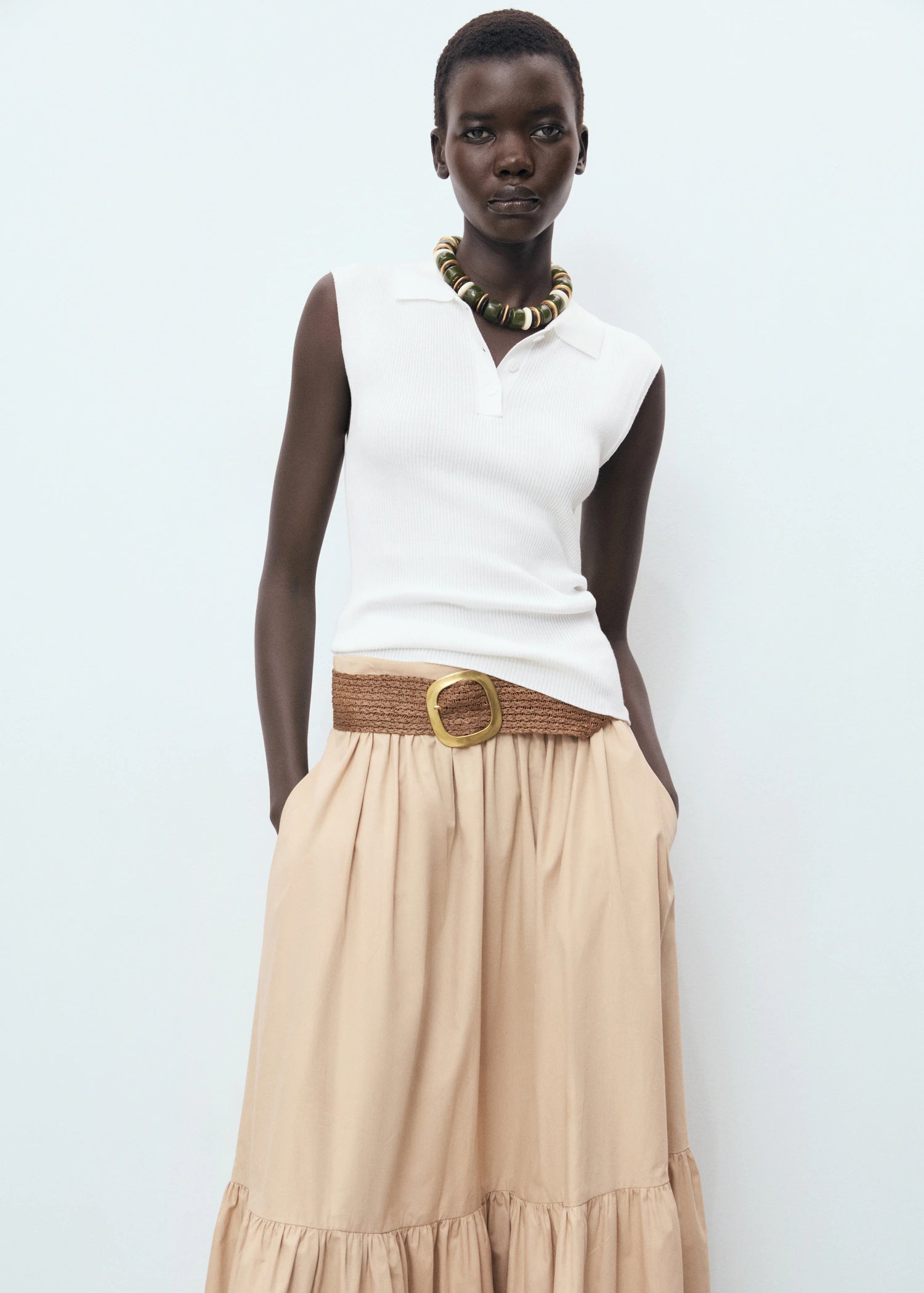 Polo Neck Knitted Top