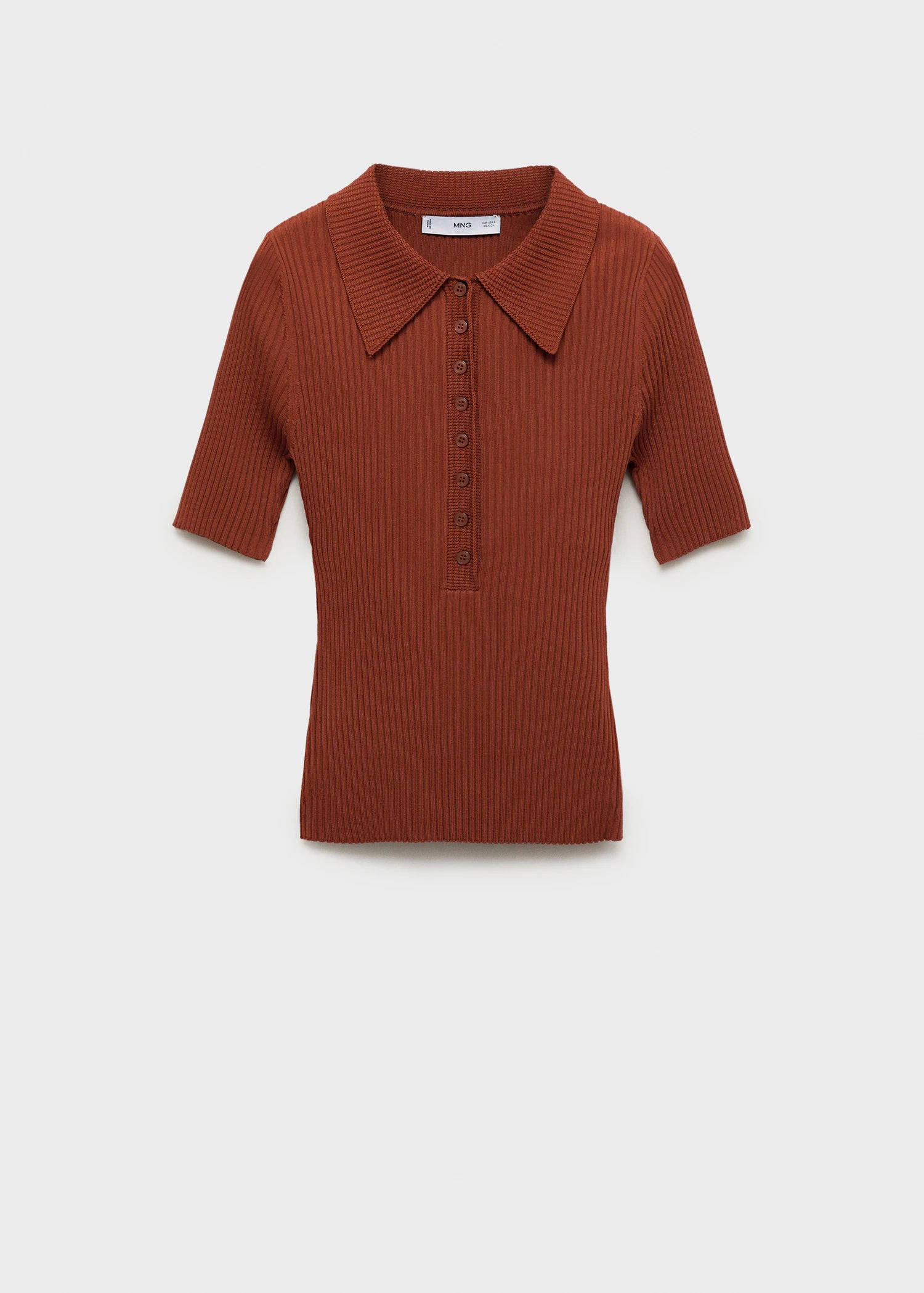 Polo Neck Ribbed Sweater