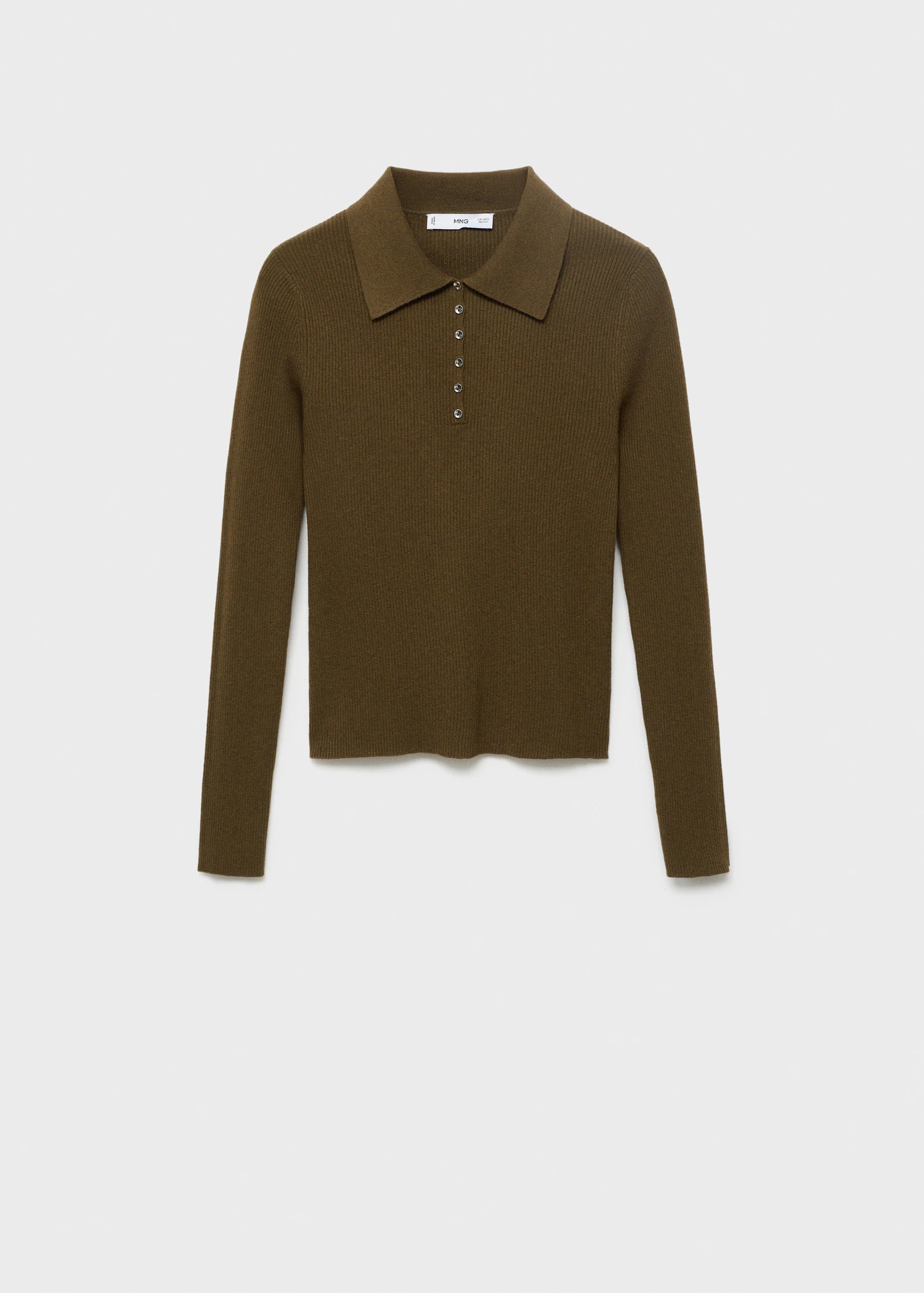 Polo Neck Ribbed Sweater