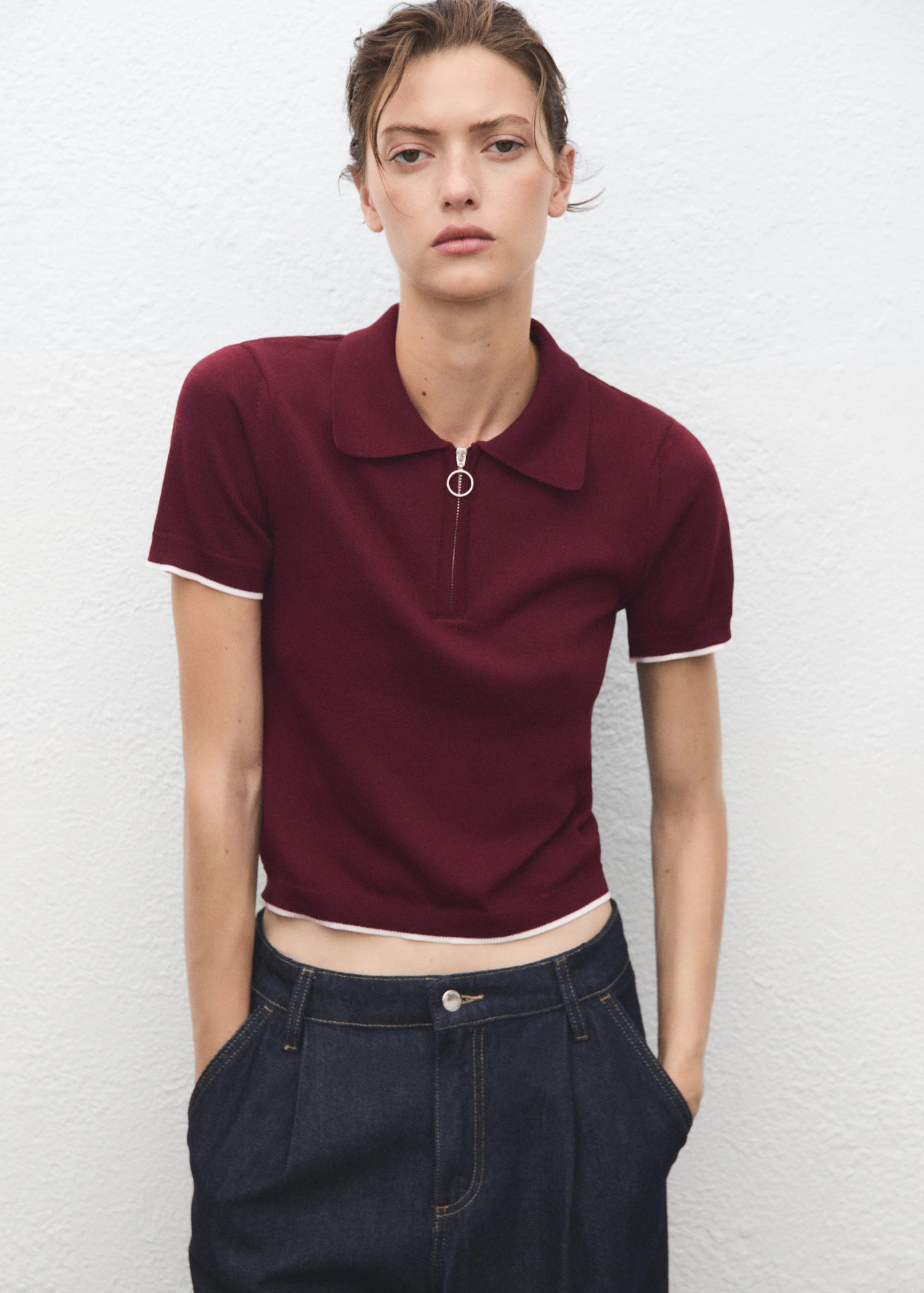 Polo Neck Sweater With Zip