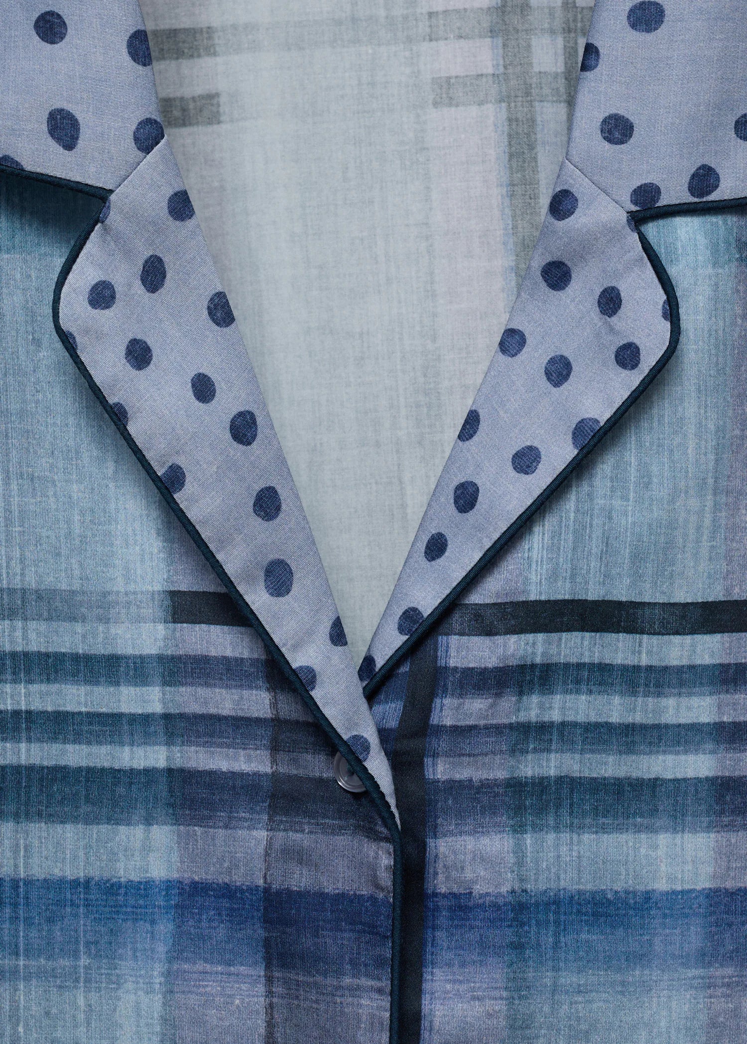 Printed Pyjama Shirt With Piping