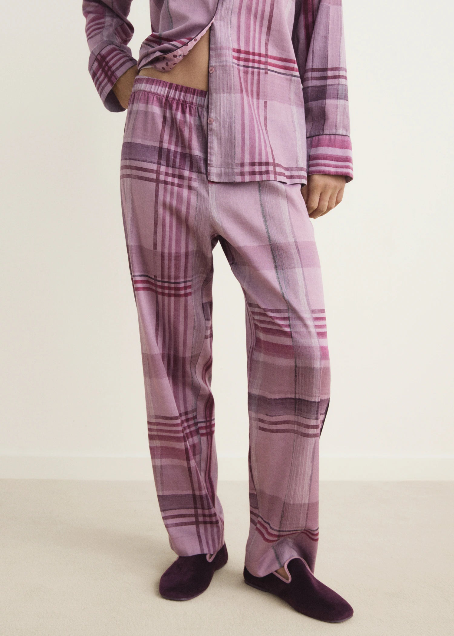 Printed Pyjama Trousers With Piping