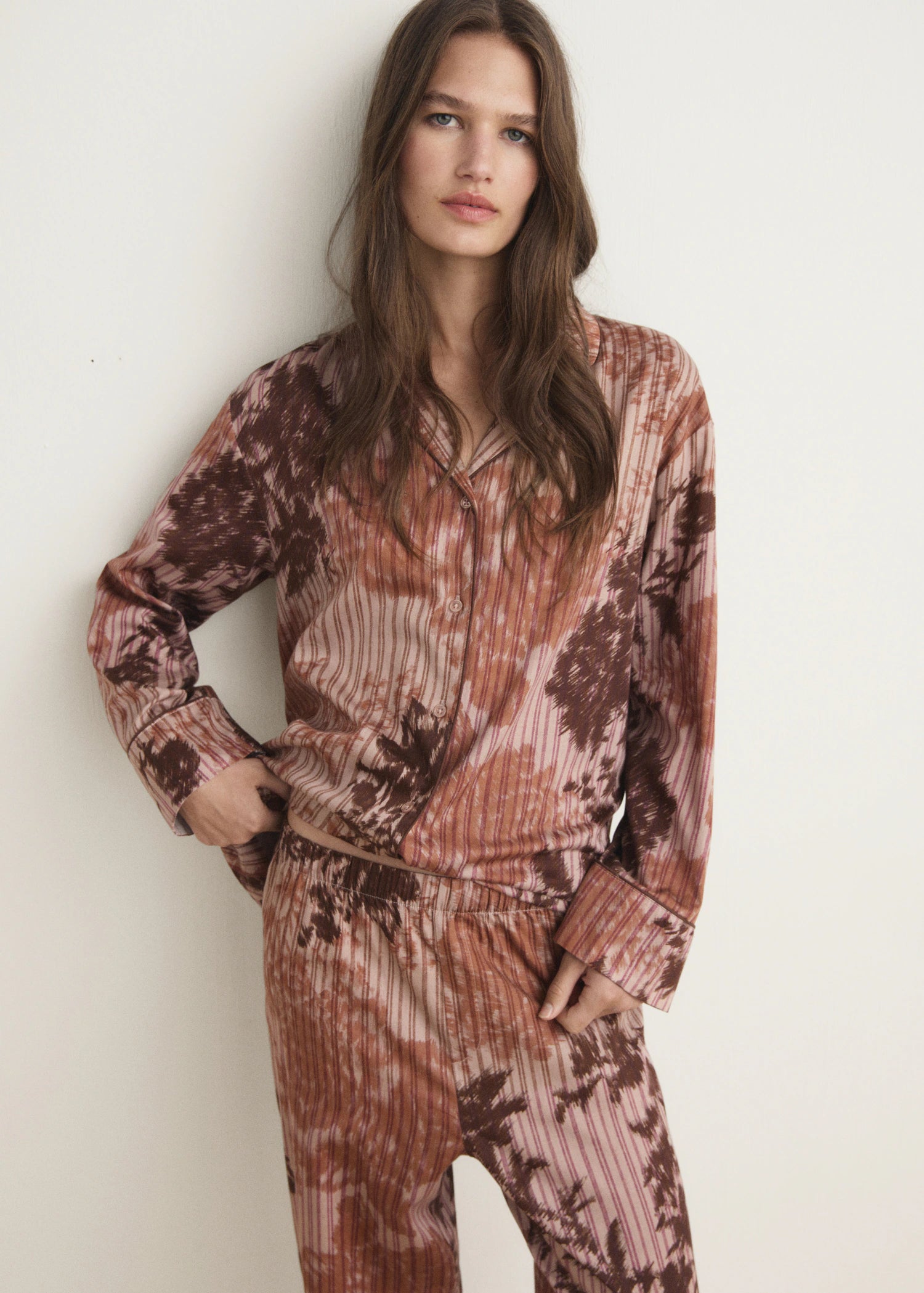 Pyjama Bottoms With Blurred Print