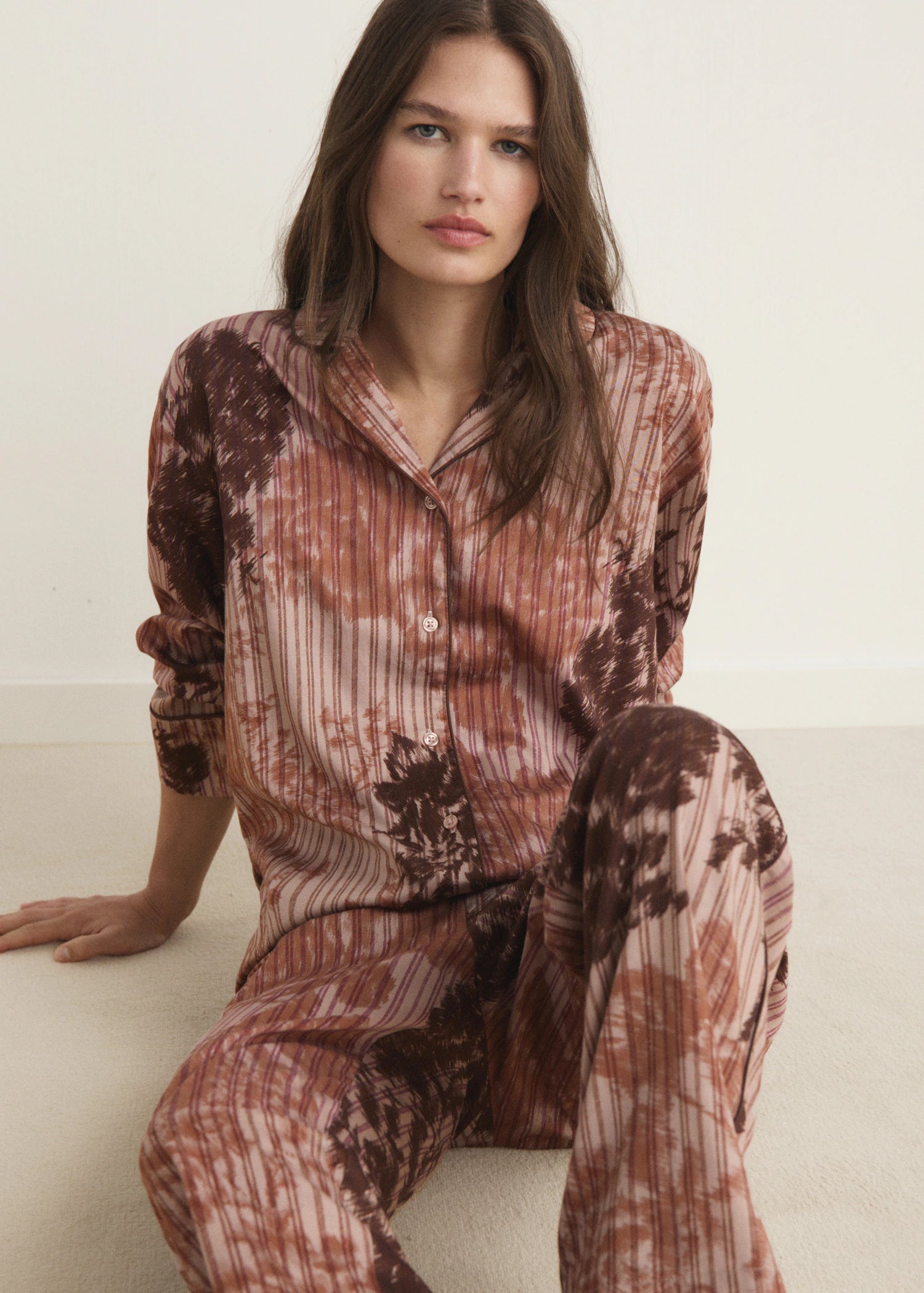 Pyjama Shirt With Blurred Print
