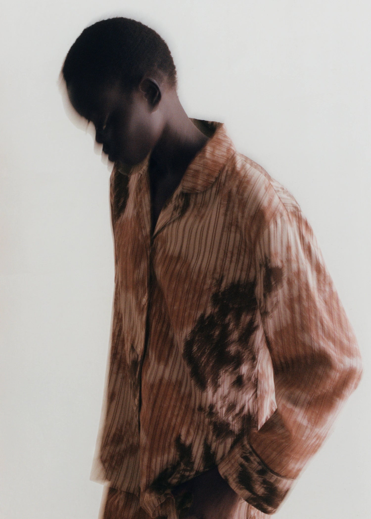 Pyjama Shirt With Blurred Print