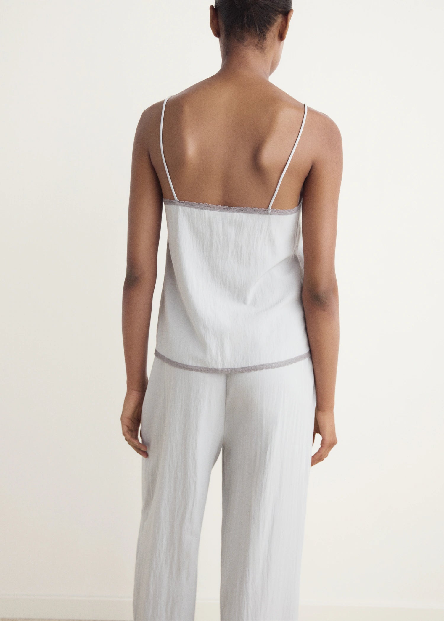 Pyjama Top With Lace Trim