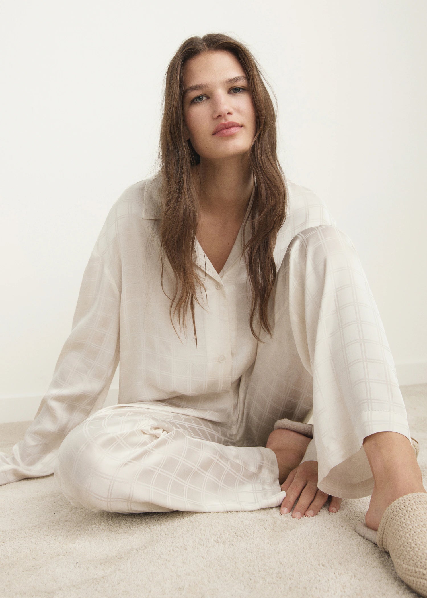 Rayon Check Pyjama Top