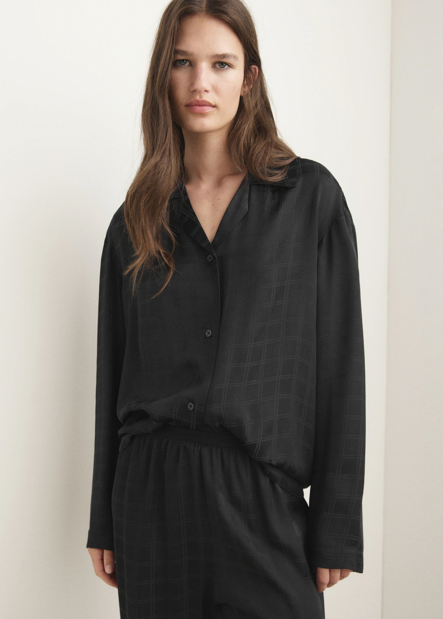 Rayon Check Pyjama Top