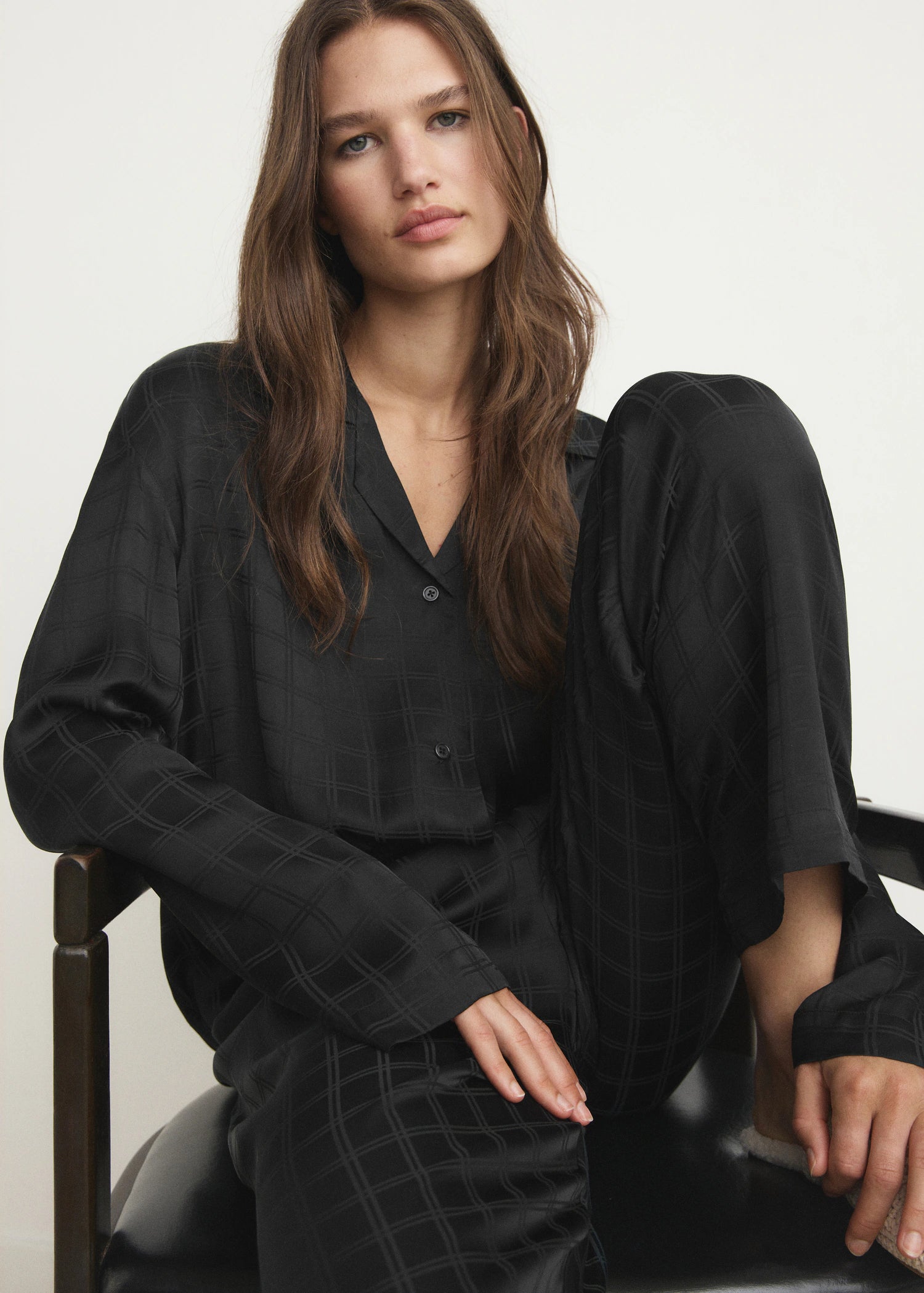 Rayon Check Pyjama Top