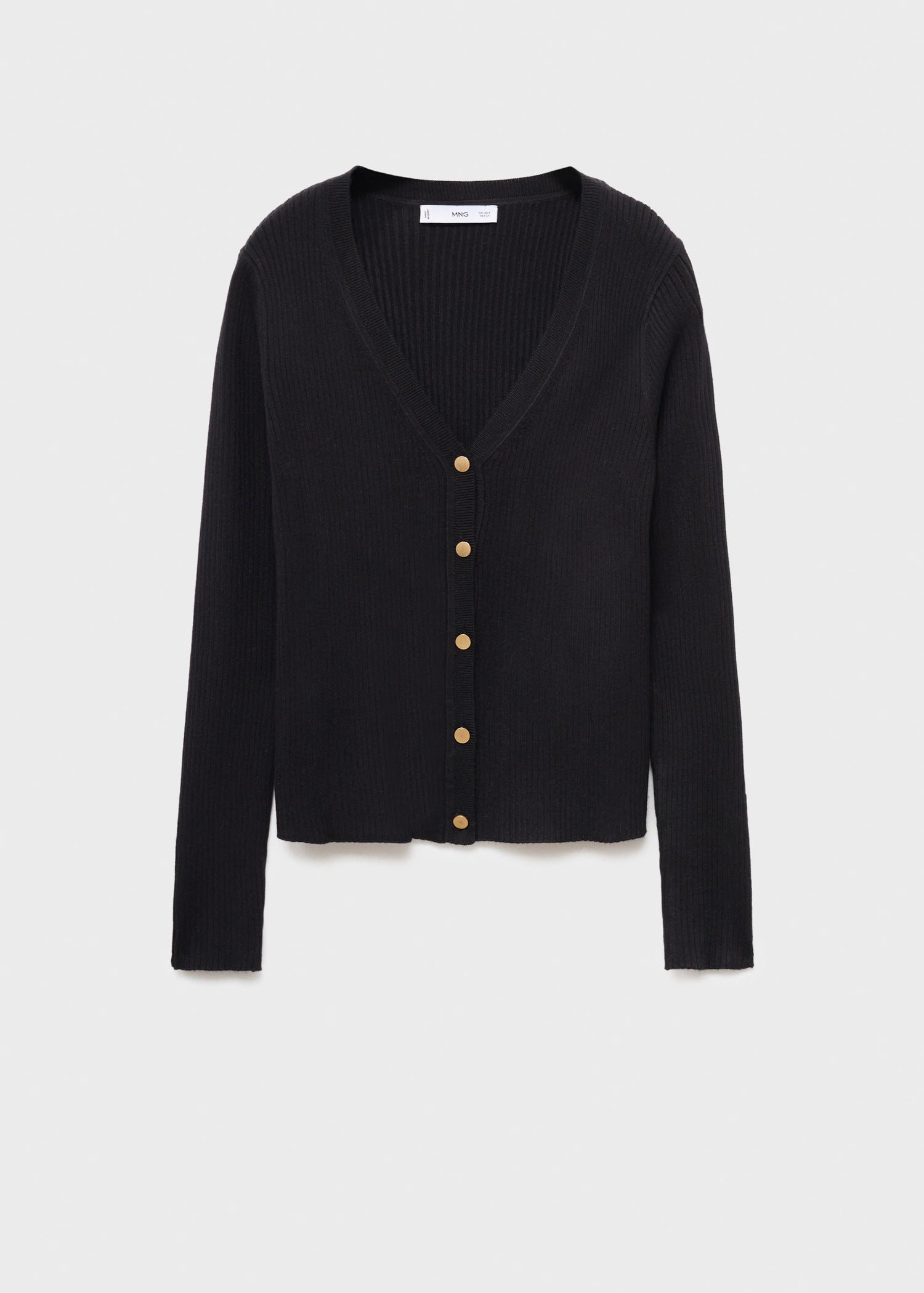 Ribbed Buttoned Cardigan