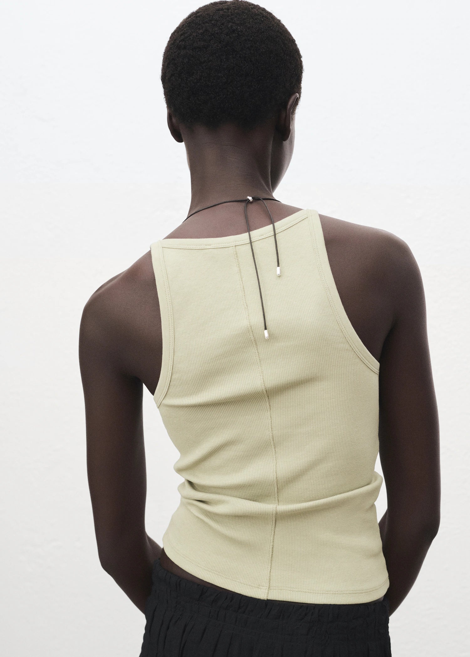 Ribbed Cotton Blend Top