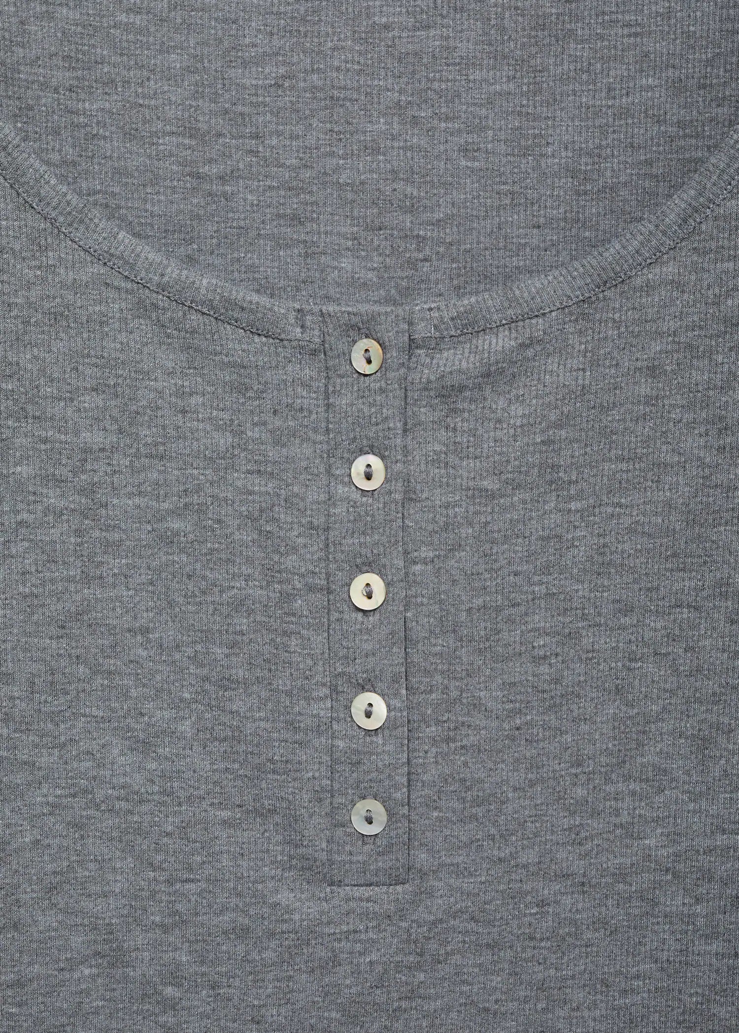Ribbed Knit Button Down T Shirt