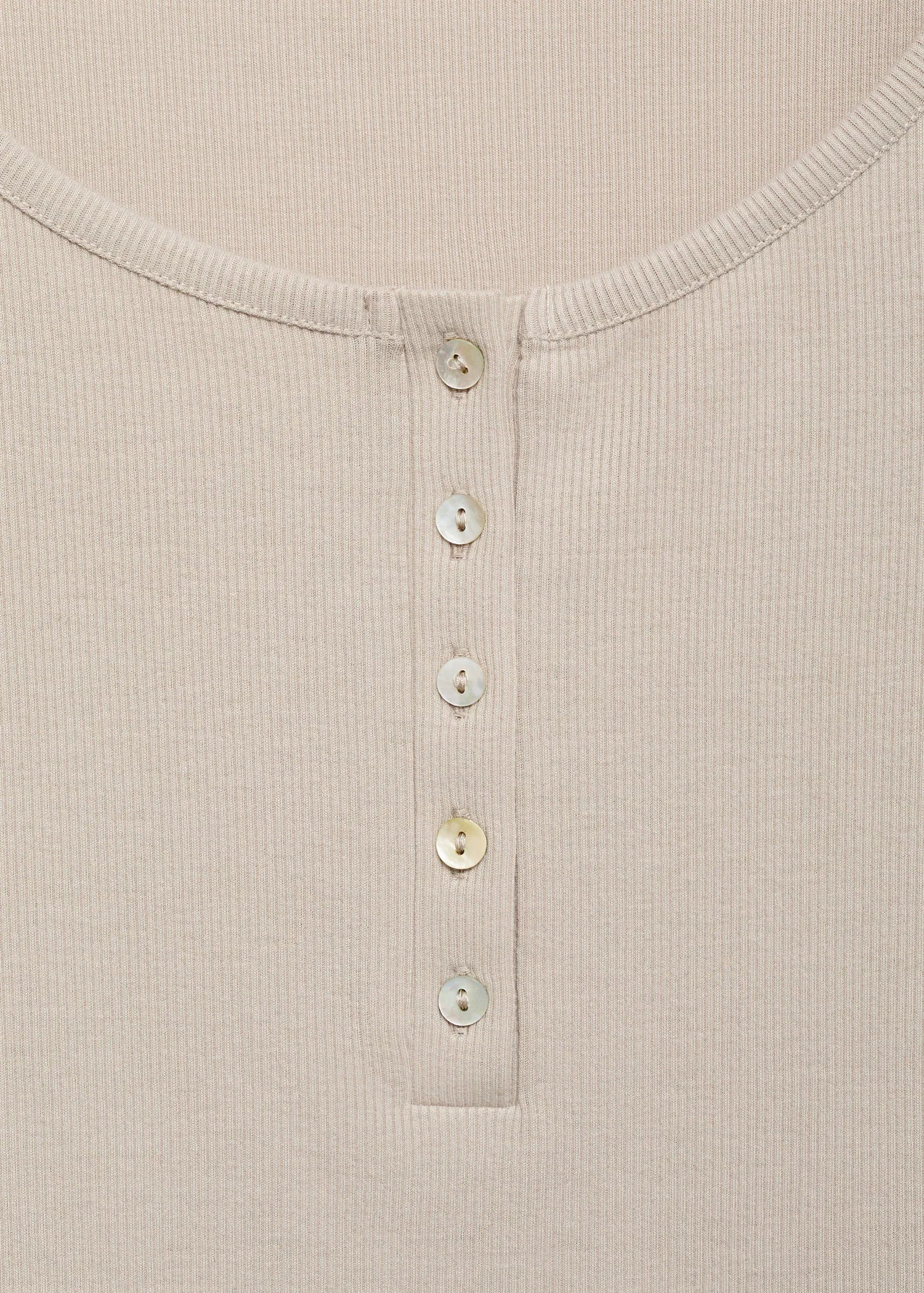 Ribbed Knit Button Down T Shirt