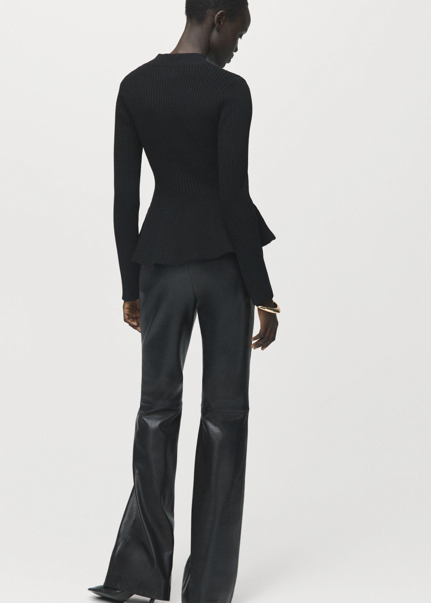 Ribbed Peplum Sweater