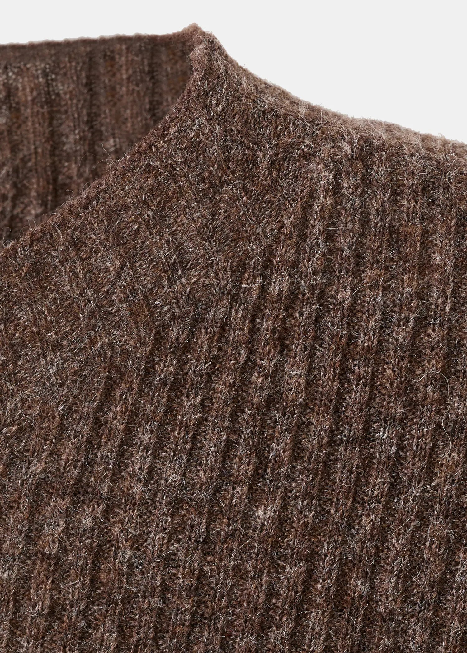 Ribbed Sweater With Perkins Neck