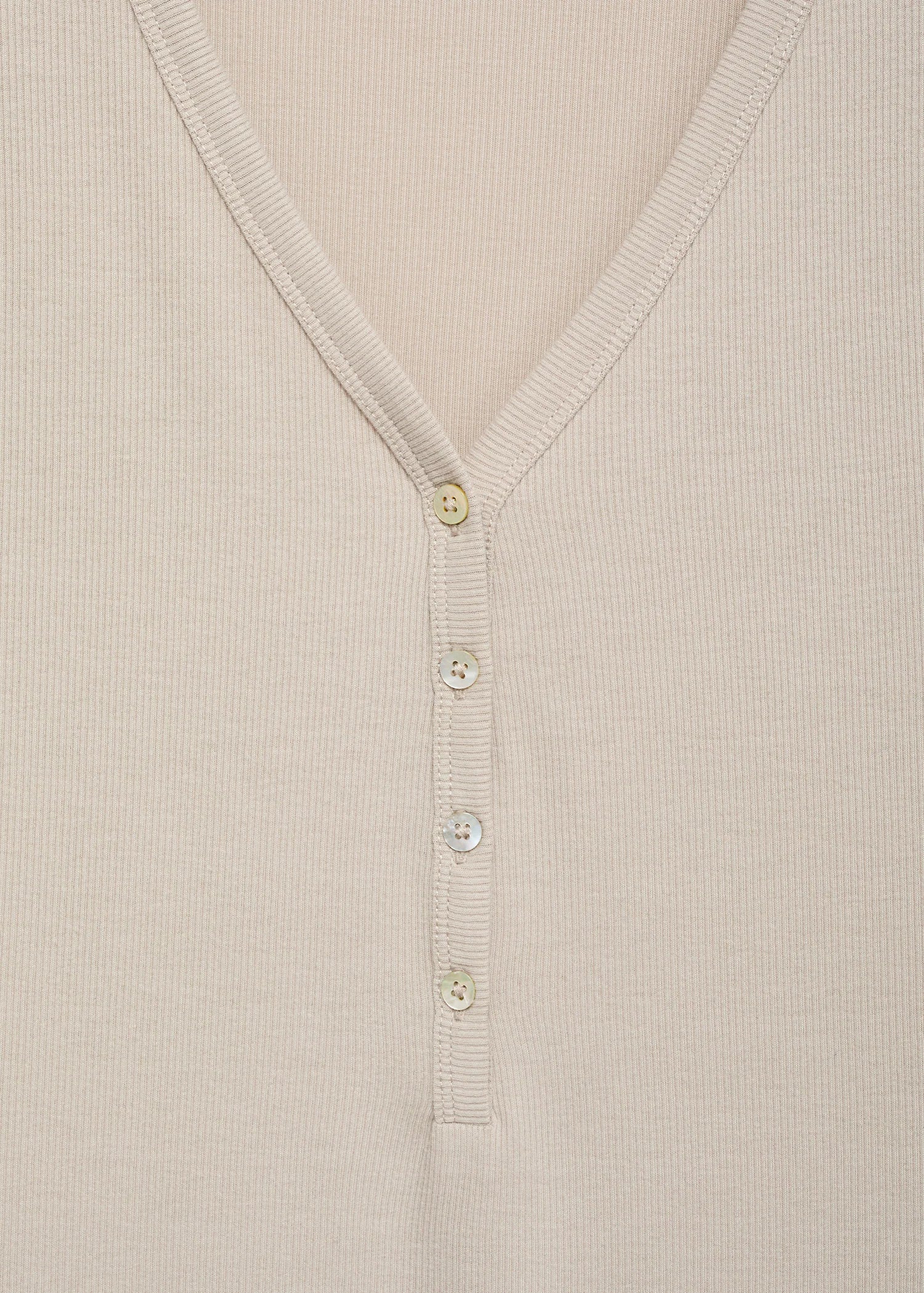 Ribbed Knit Nightdress With Buttons