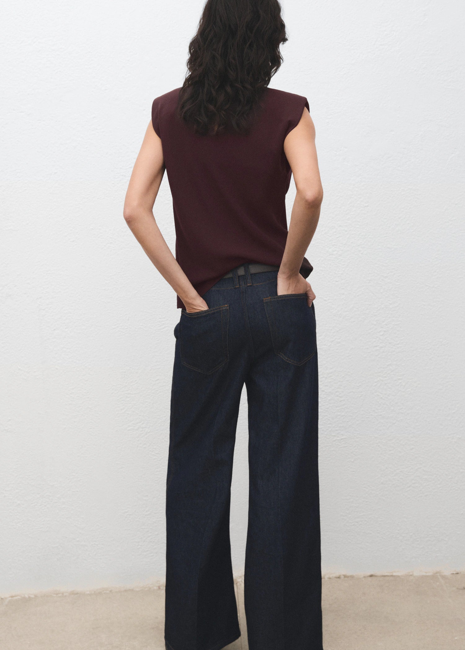 Ruched Blouse With Shoulder Pads