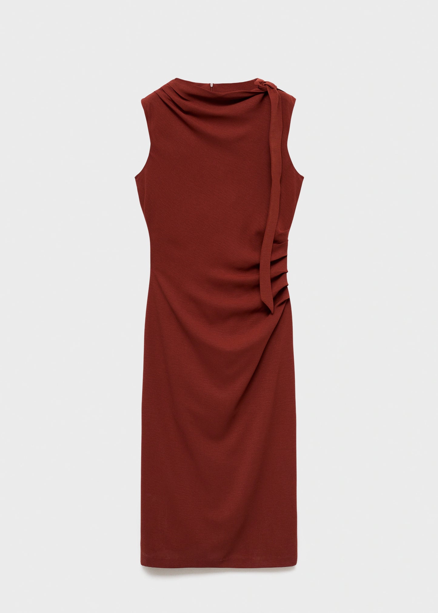 Ruched Dress With Knot Detail