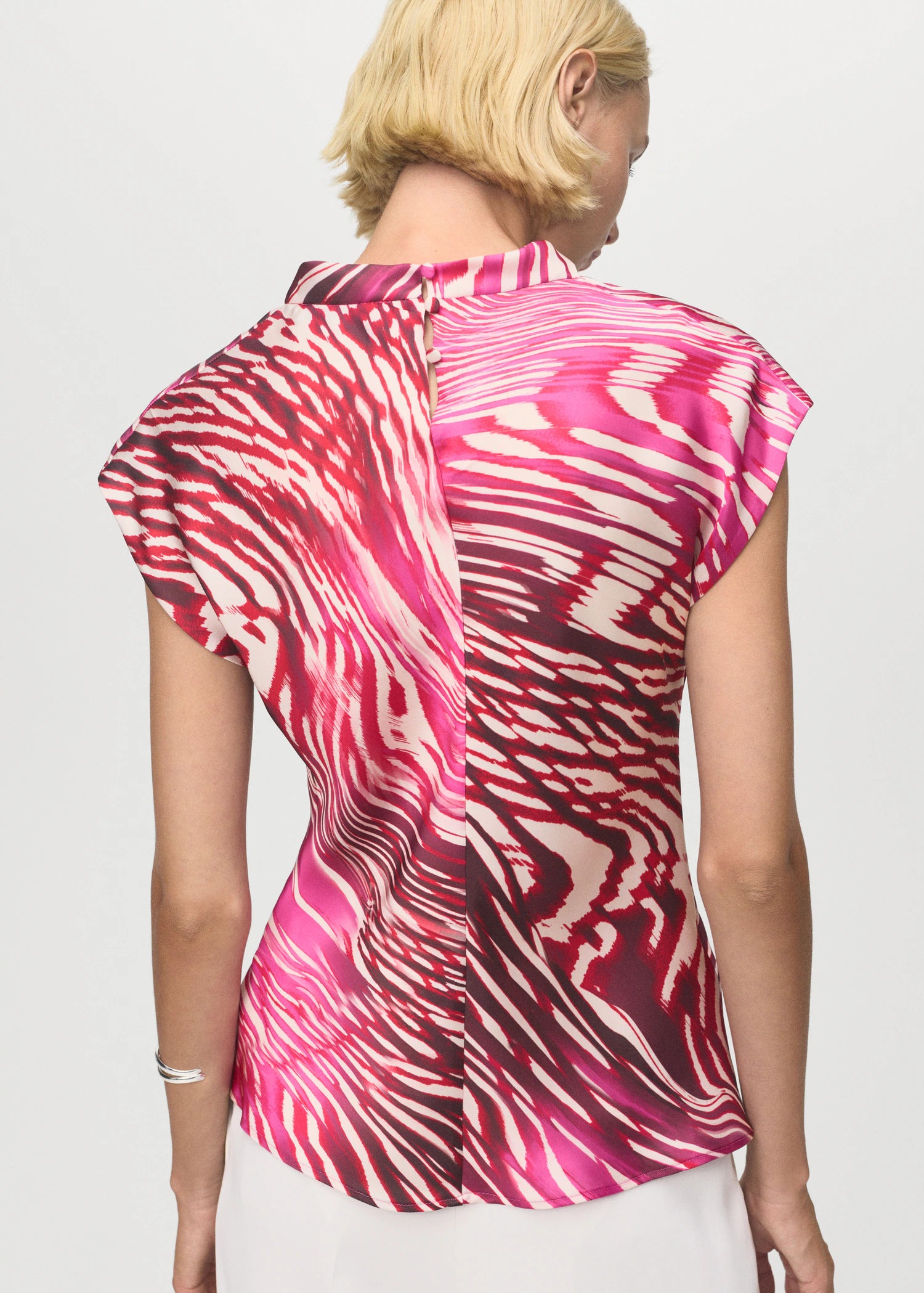 Satin Blouse With Draped Neck