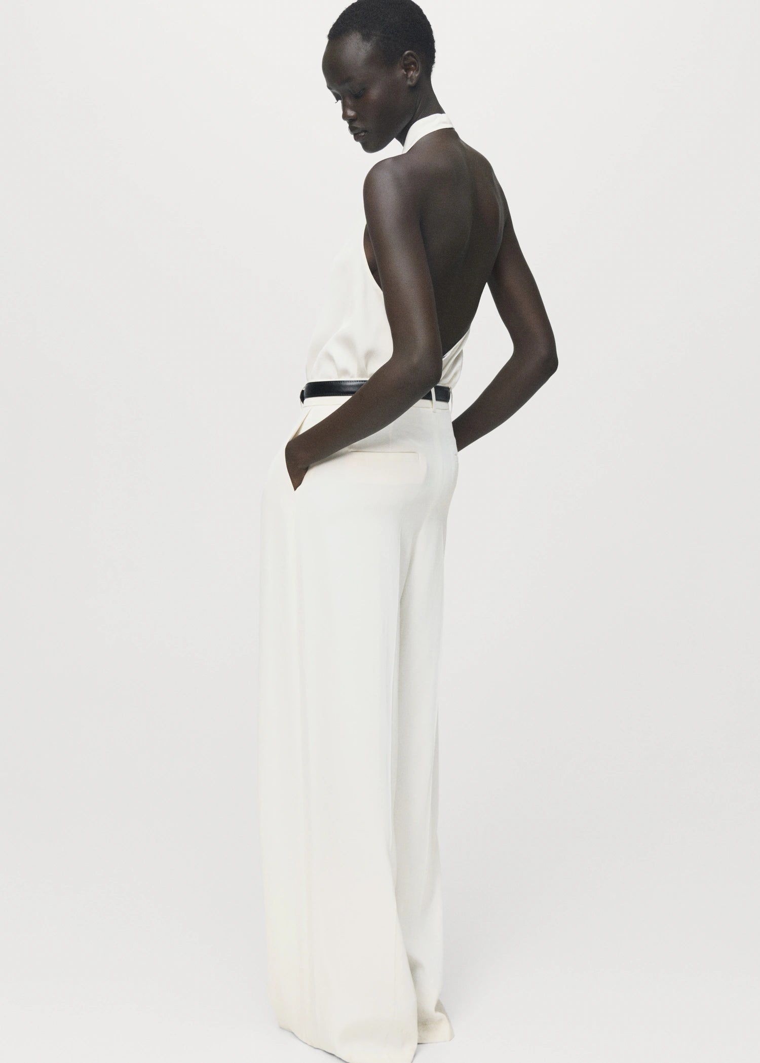 Satin Blouse With Draped Neck