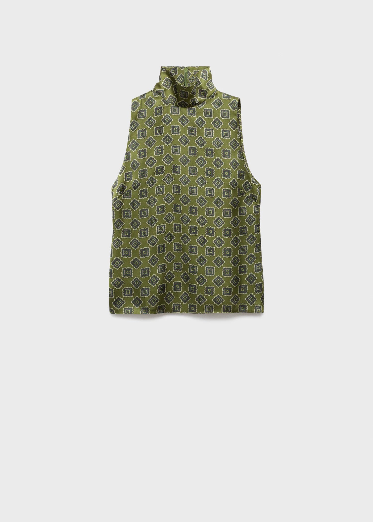 Satin Blouse With Geometric Pattern