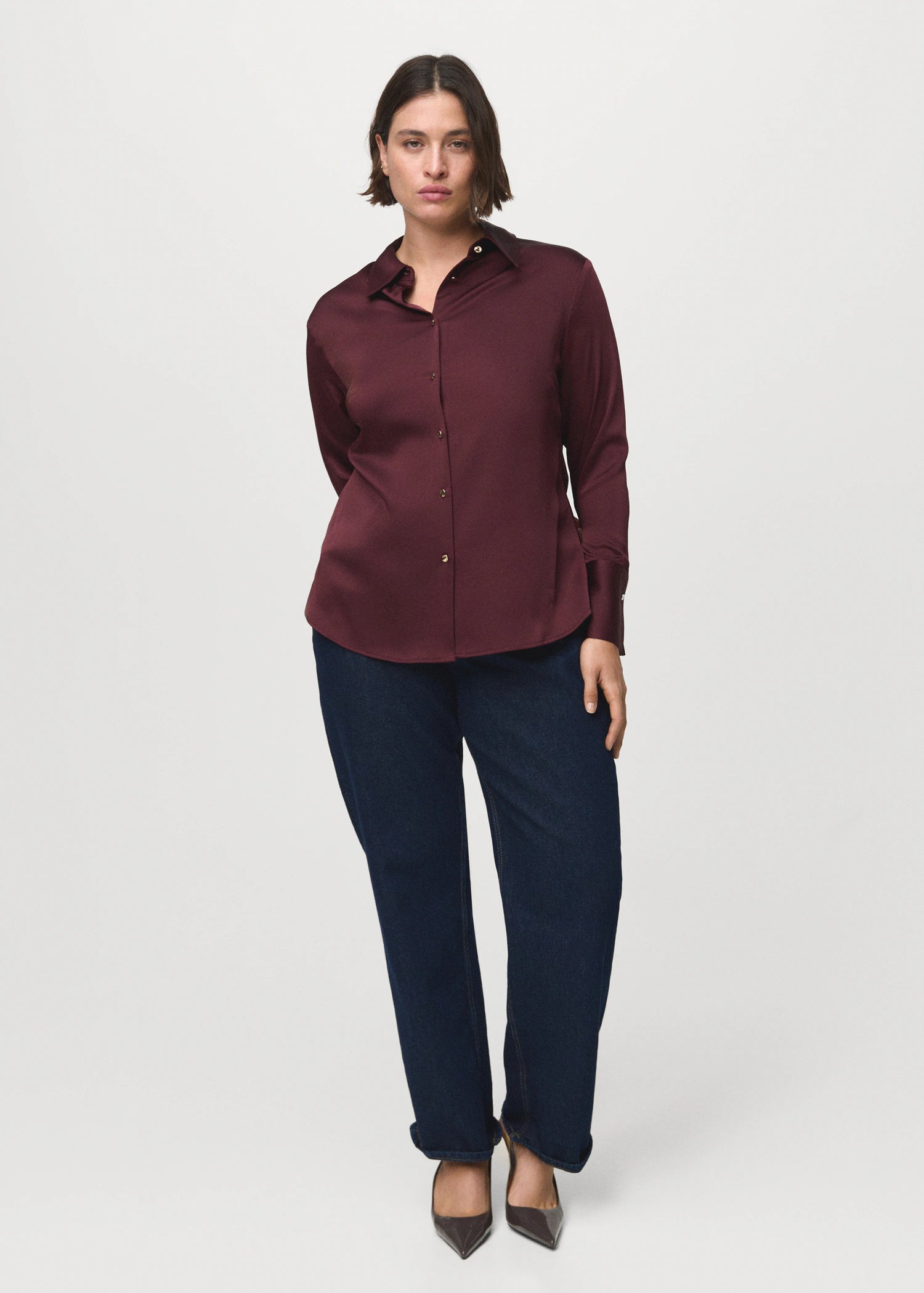 Satin Finish Flowy Shirt