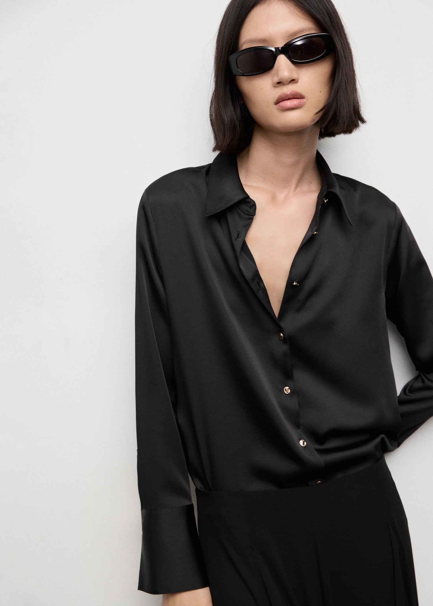 Satin Finish Flowy Shirt