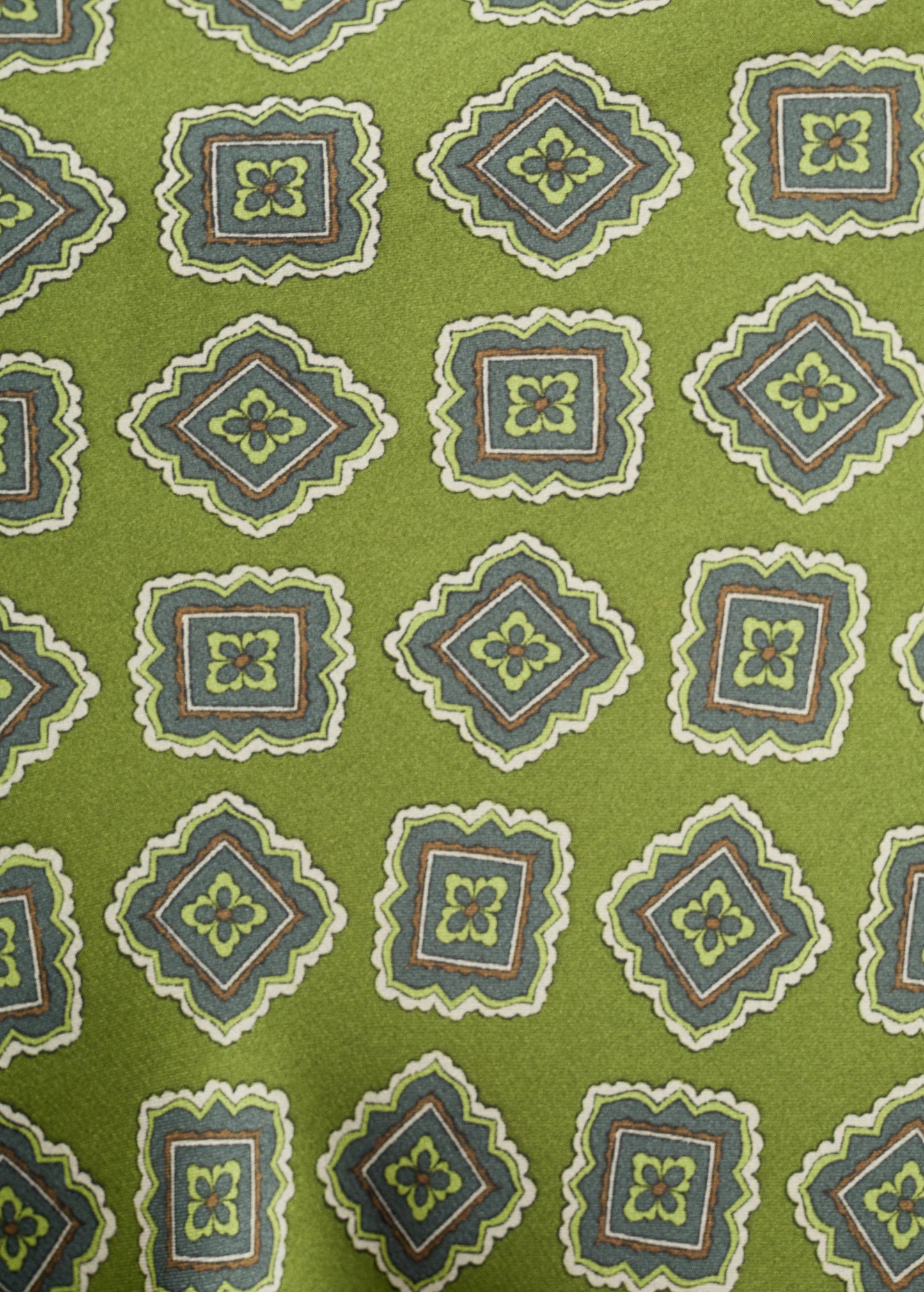 Satin Printed Dress With Perkins Collar