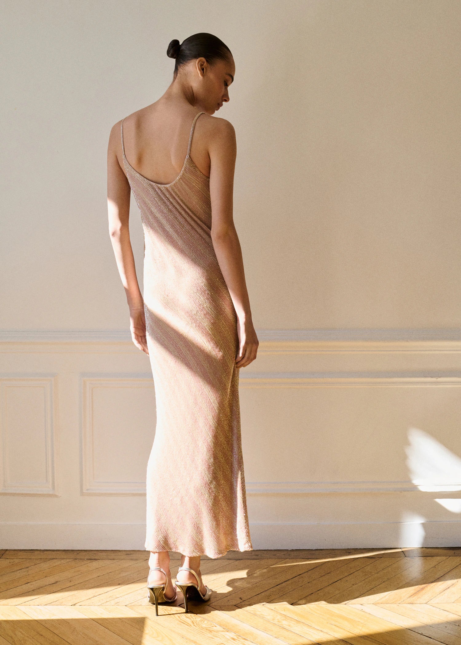 Scoop Back Sequin Dress