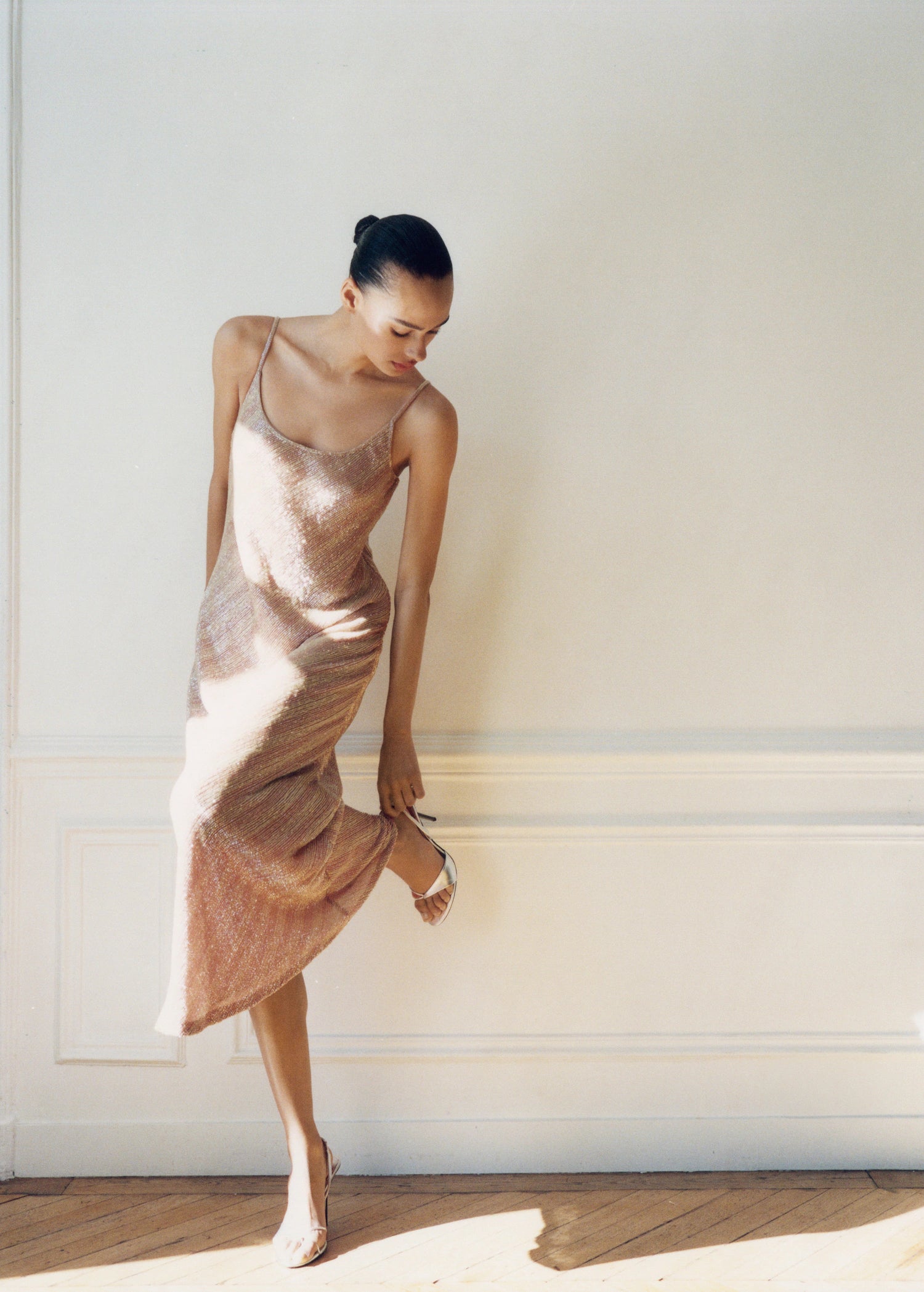 Scoop Back Sequin Dress