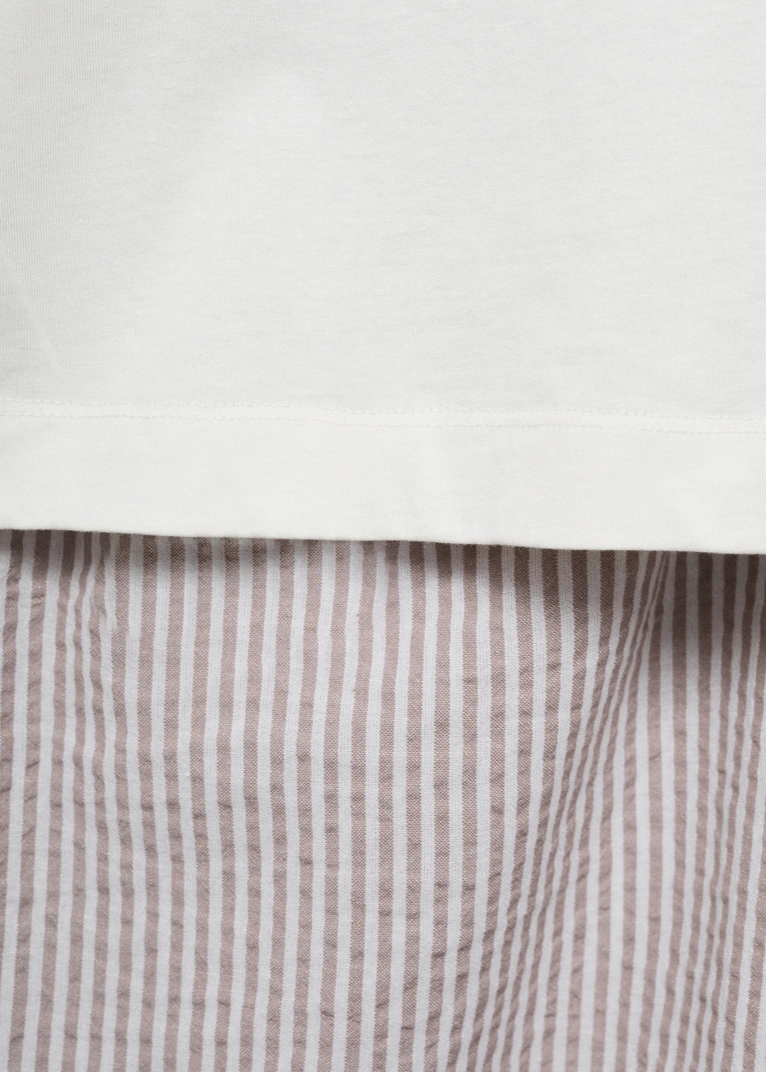 Seersucker Striped Two Piece Pyjamas