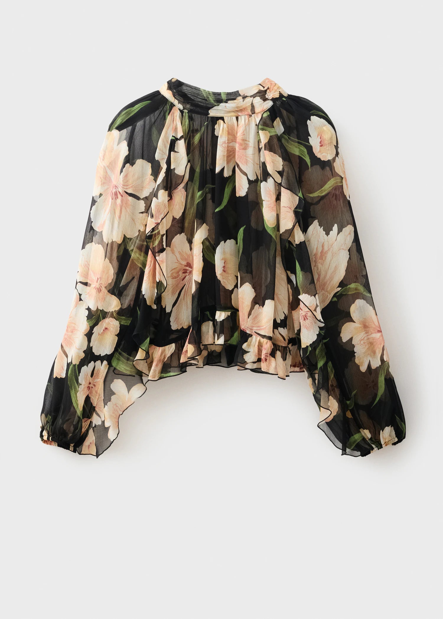 Semi Transparent Floral Blouse