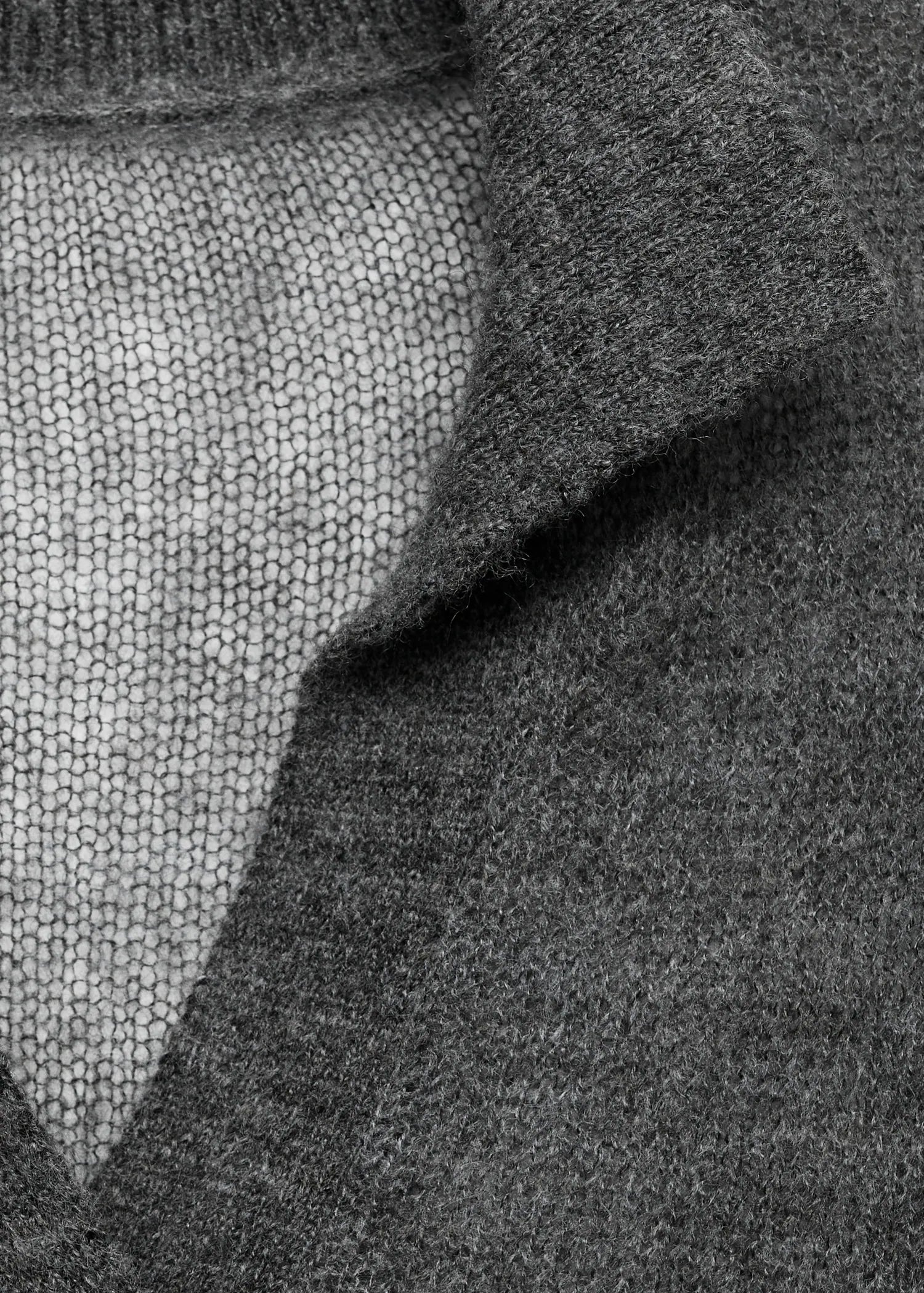 Semi Transparent Polo Neck Sweater