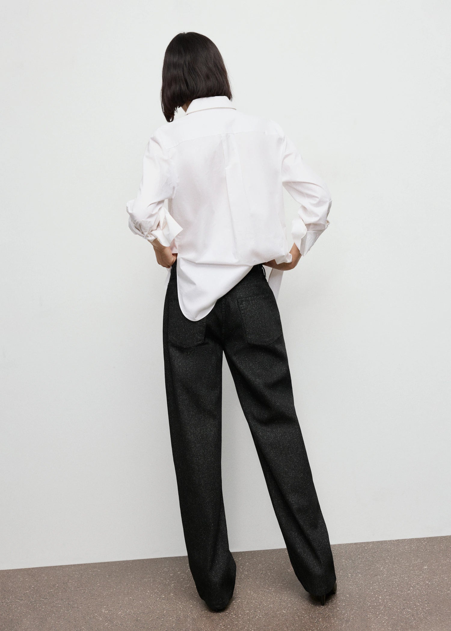 Shiny Straight Leg Jeans