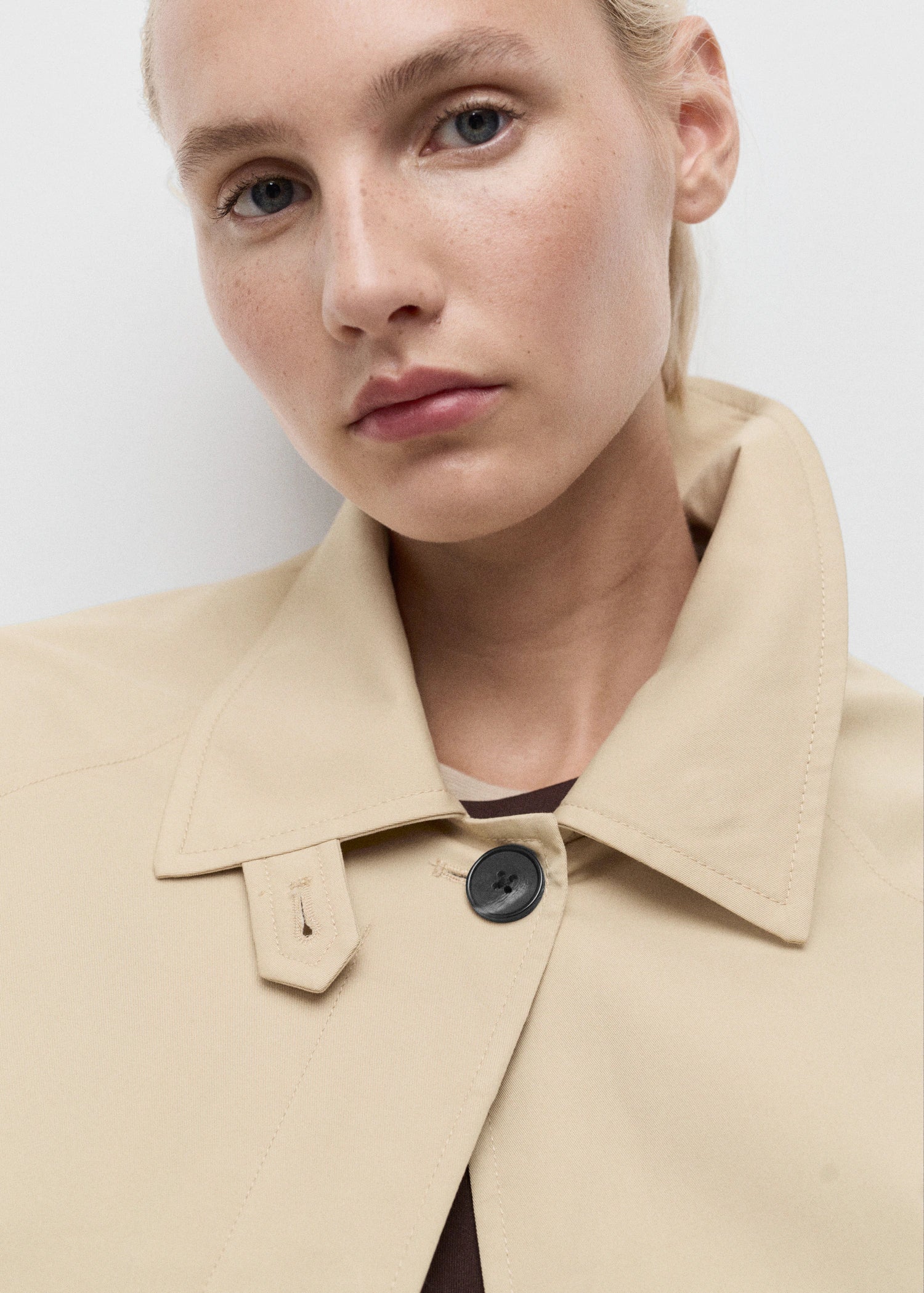 Short Oversized Trench Coat With Epaulettes