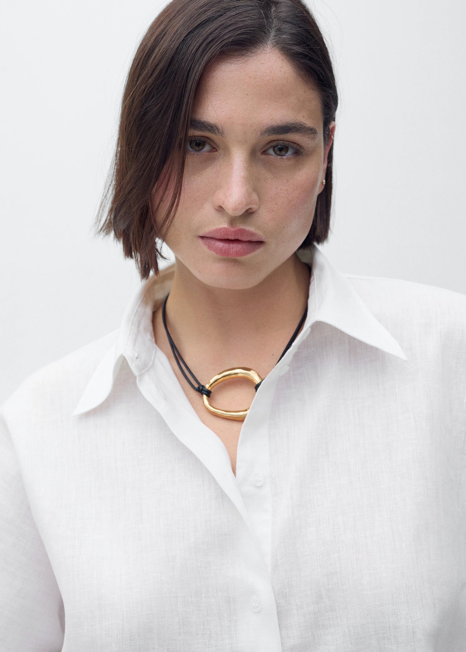 Short Sleeve Linen Blend Shirt