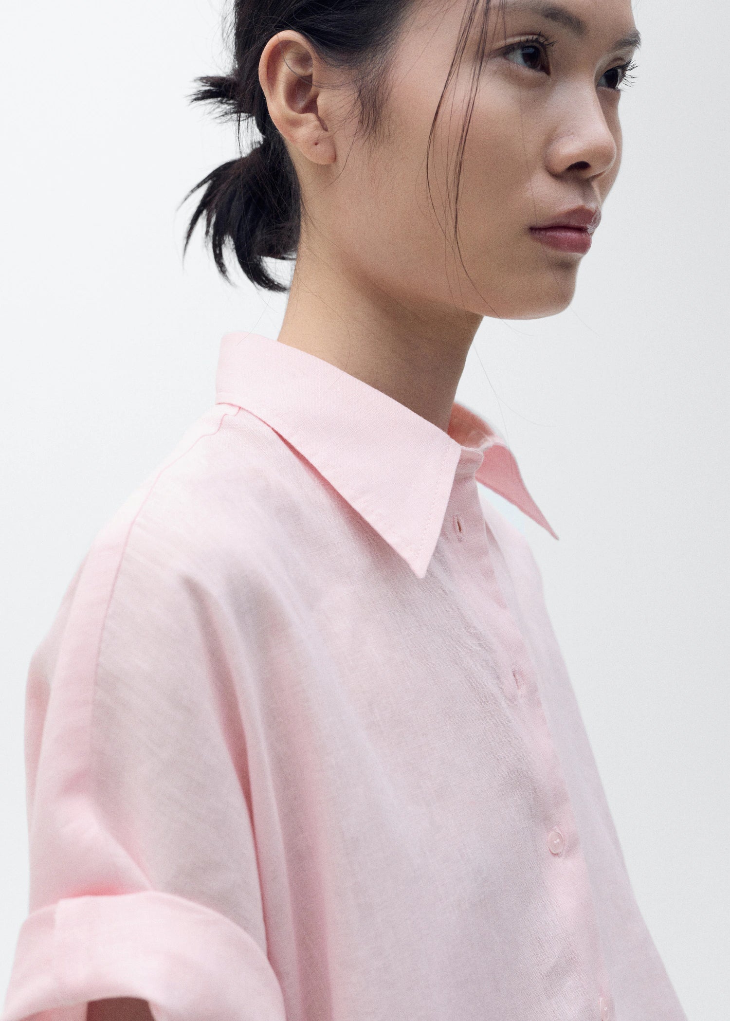 Short Sleeve Linen Blend Shirt
