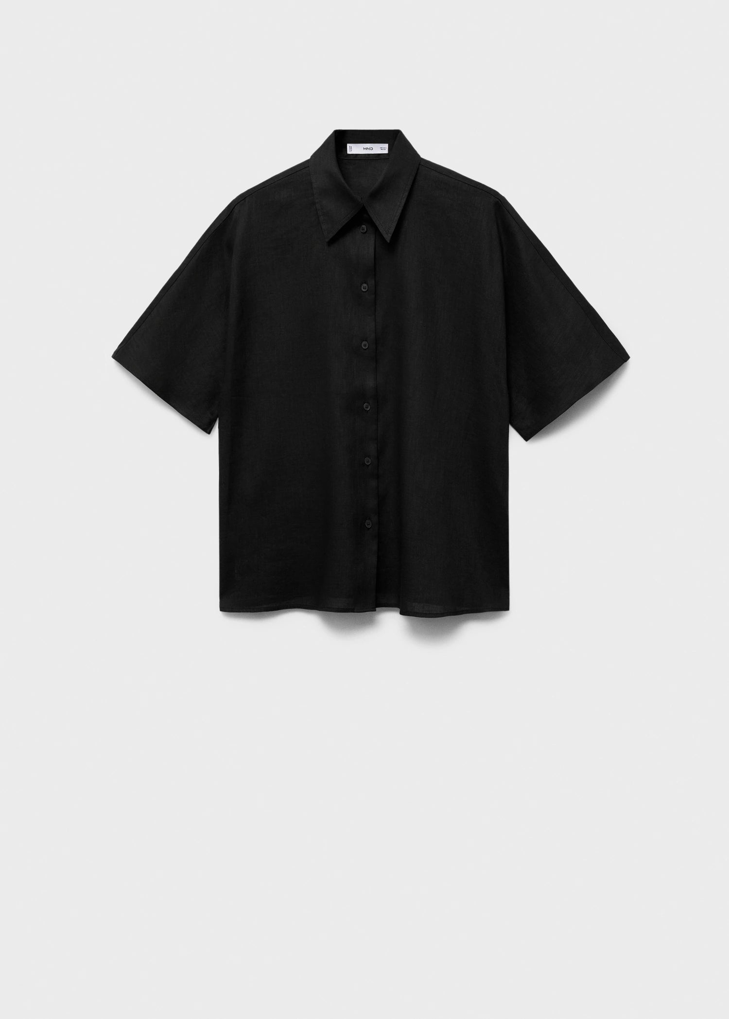 Short Sleeve Linen Blend Shirt