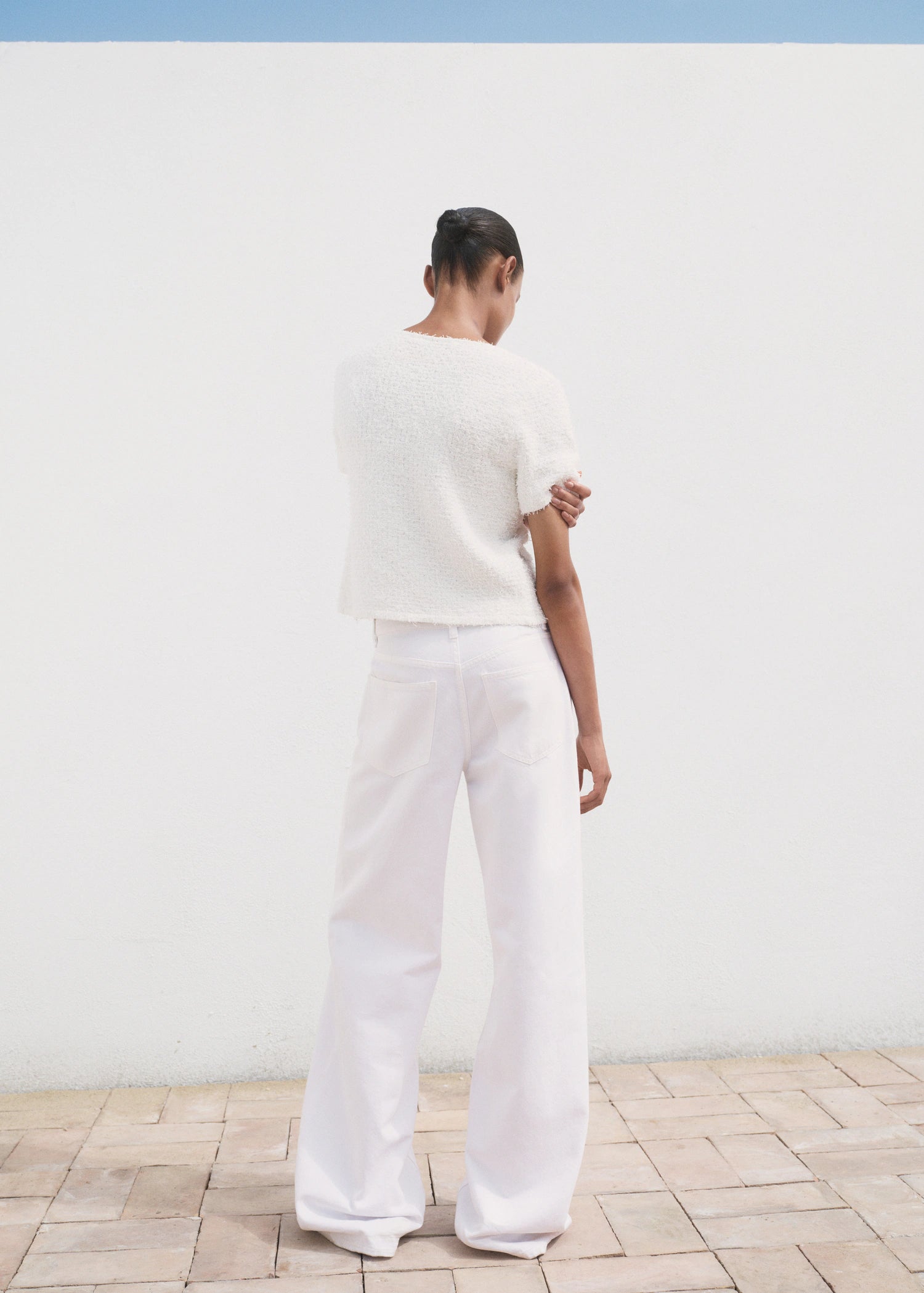 Short Sleeved Boucle Cardigan