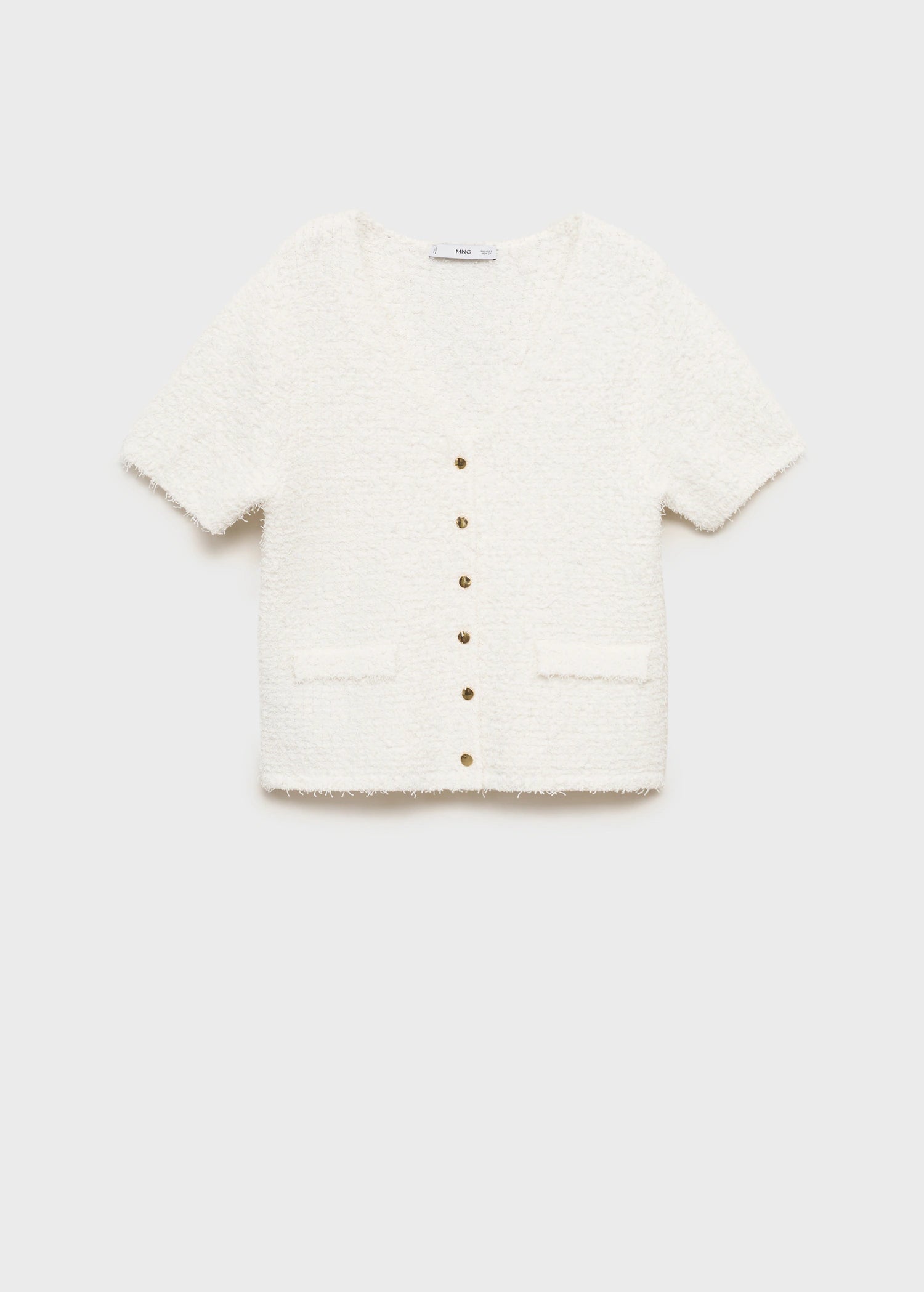 Short Sleeved Boucle Cardigan