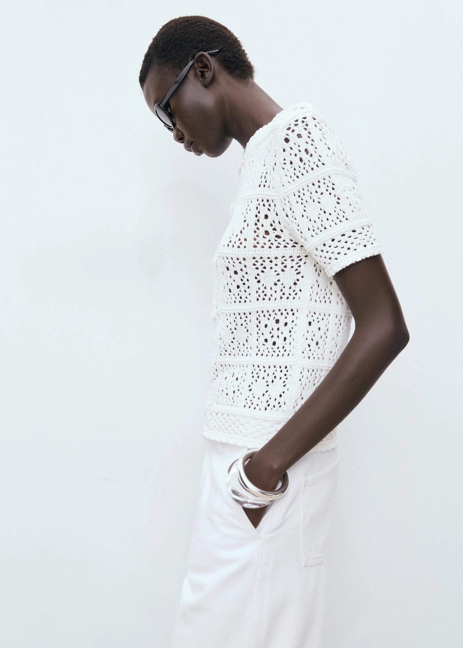 Short Sleeved Crochet Cardigan