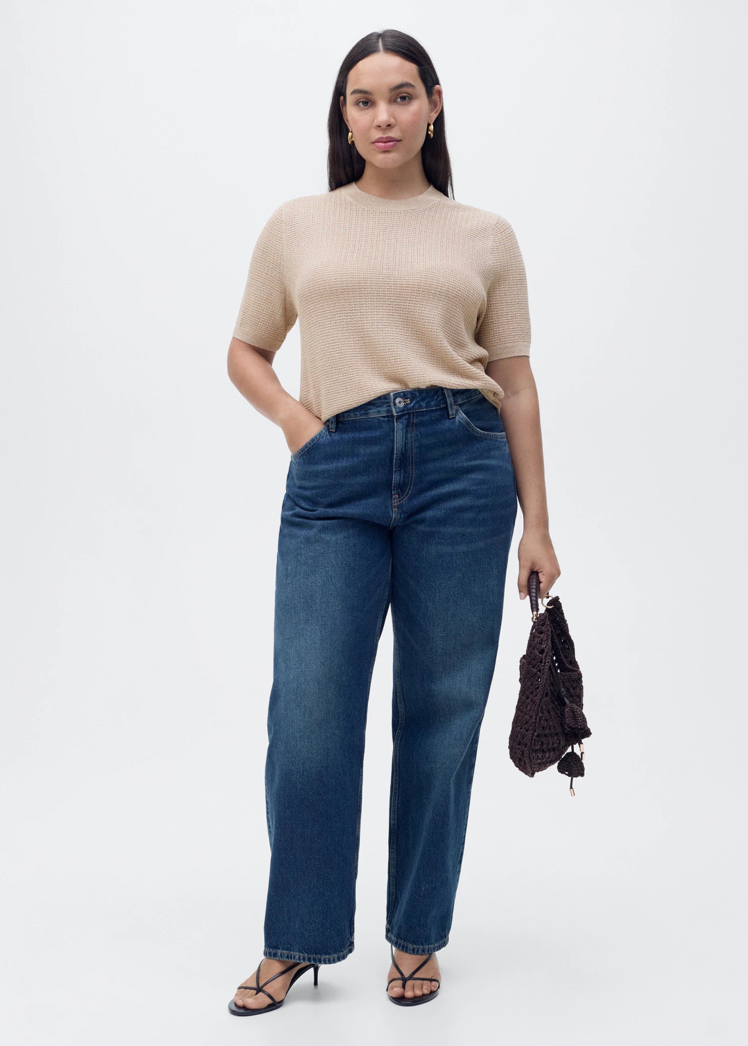 Short Sleeved Lurex Sweater