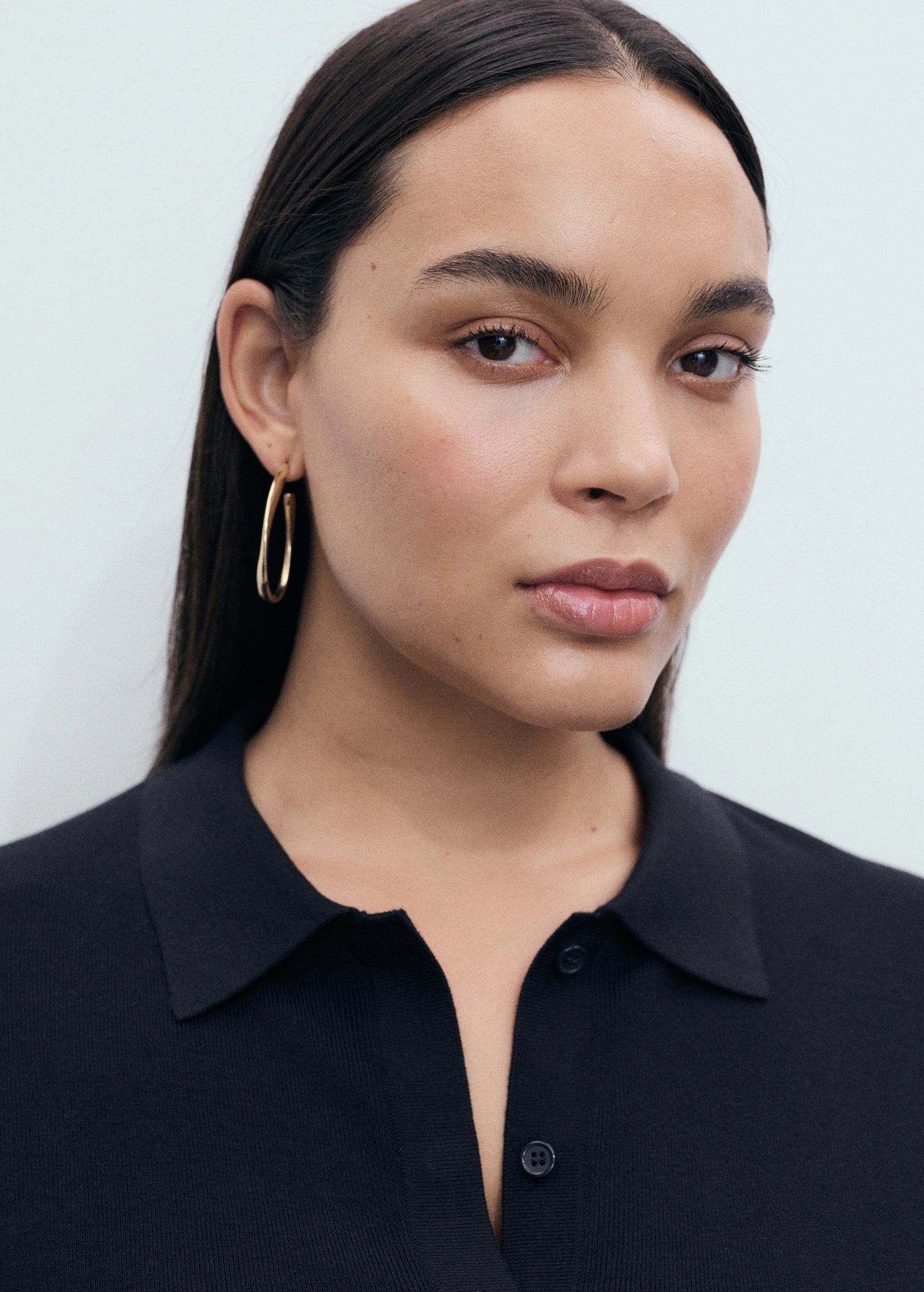 Short Sleeved Polo Neck Sweater