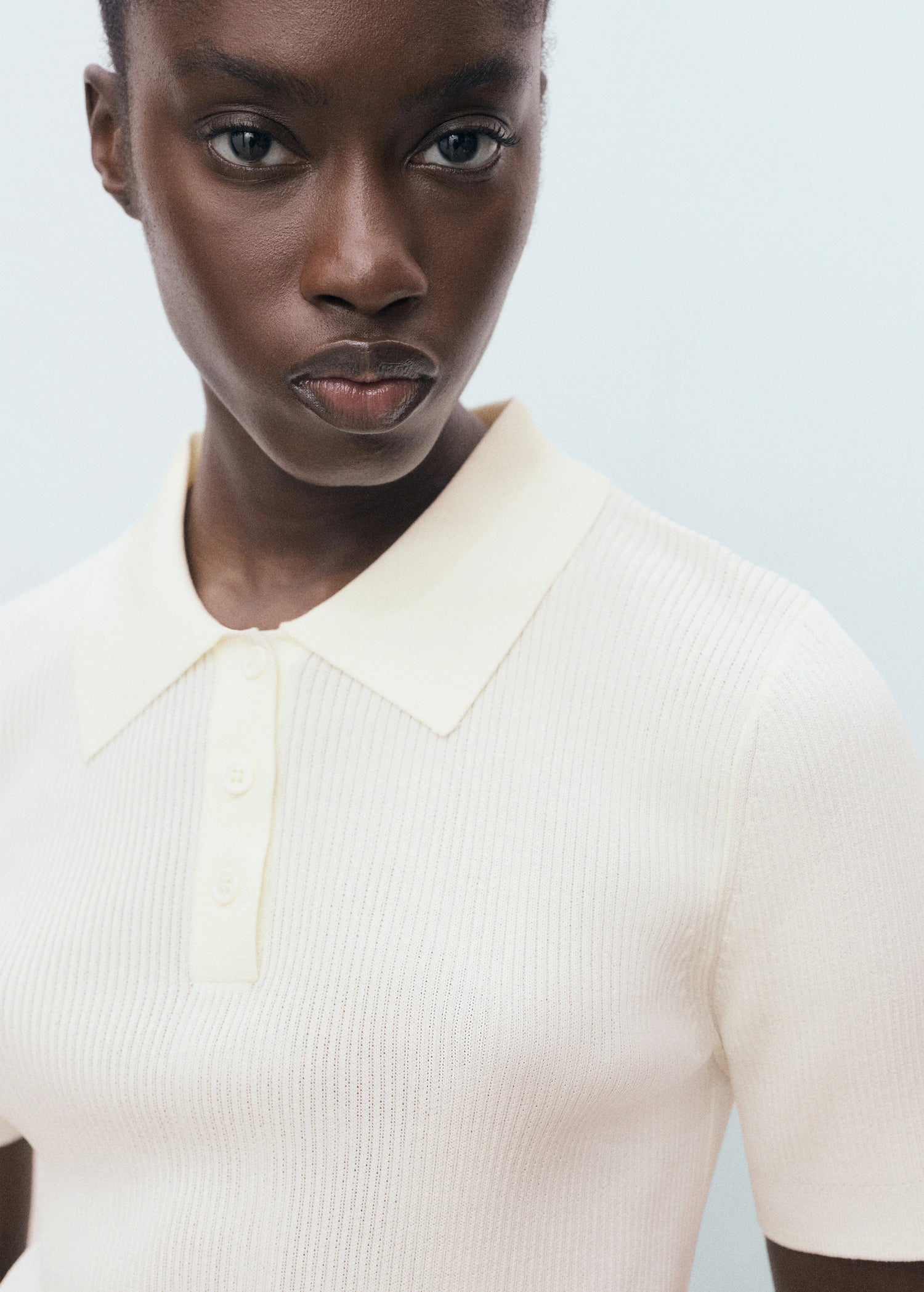 Short Sleeved Polo Neck Sweater