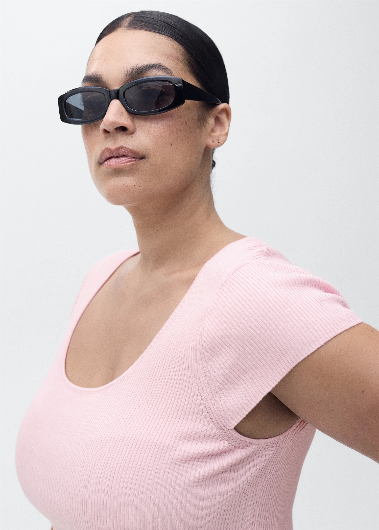 Short Sleeved Ribbed Sweater