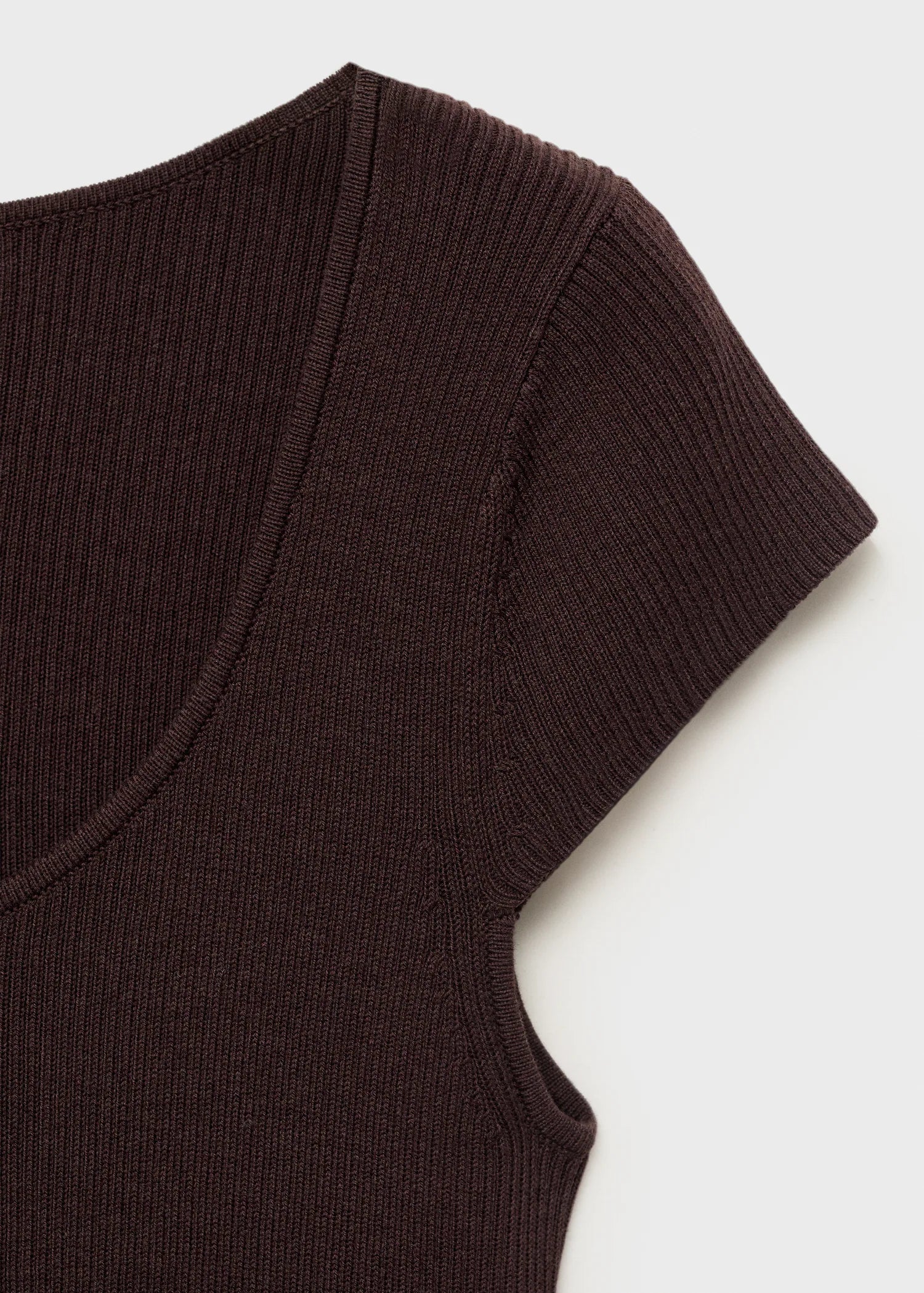 Short Sleeved Ribbed Sweater