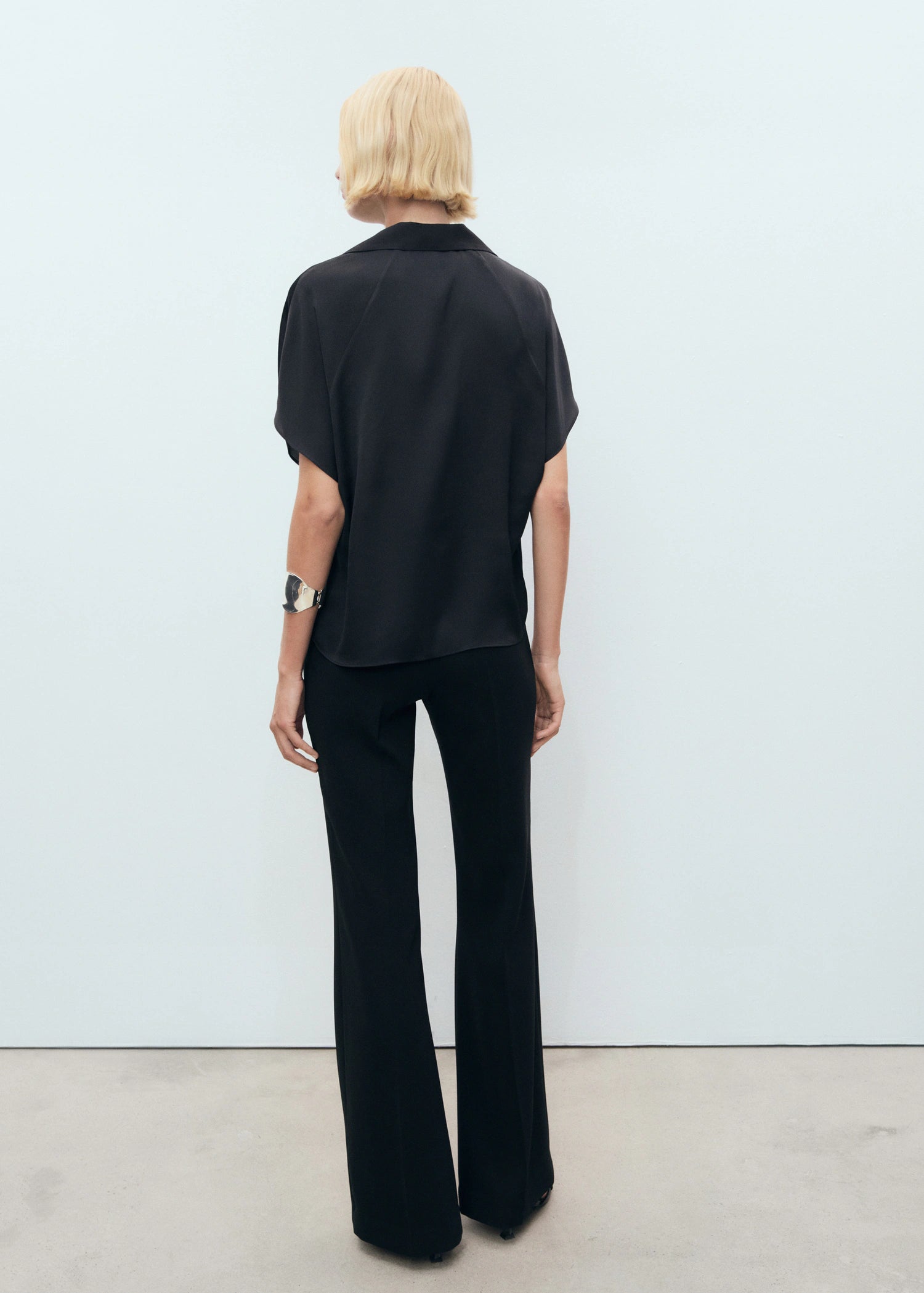 Short Sleeved Satin Shirt